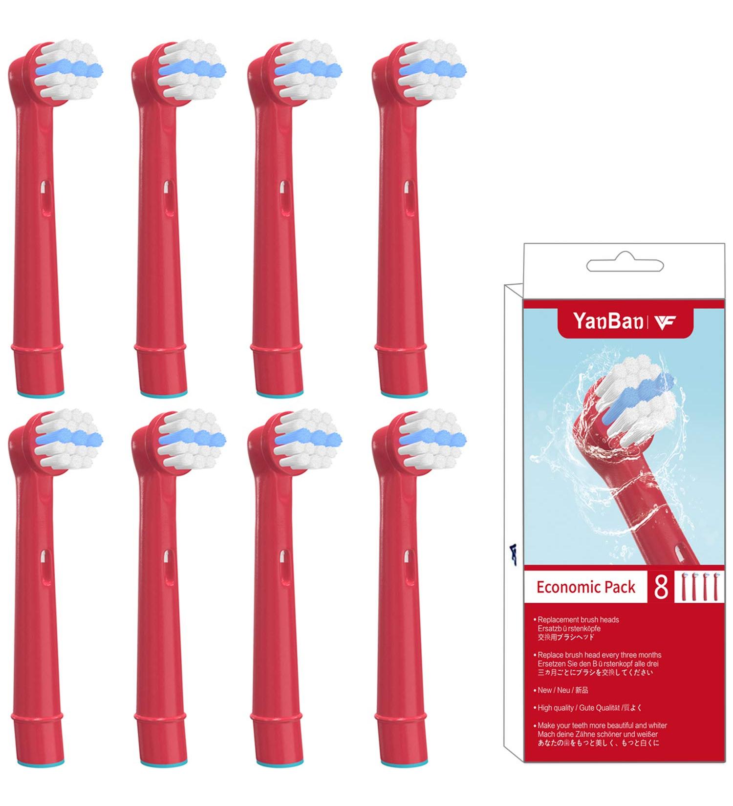 VINFANY 8pcs Kid's Toothbrush Heads for Oral B Rechargeable Toothbrush - Compatible with Braun Electric Brushes - Sensitive Clean, Professional Care, Advanced Power - Replacement Brushes for Children - Buy Online on GoSupps.com