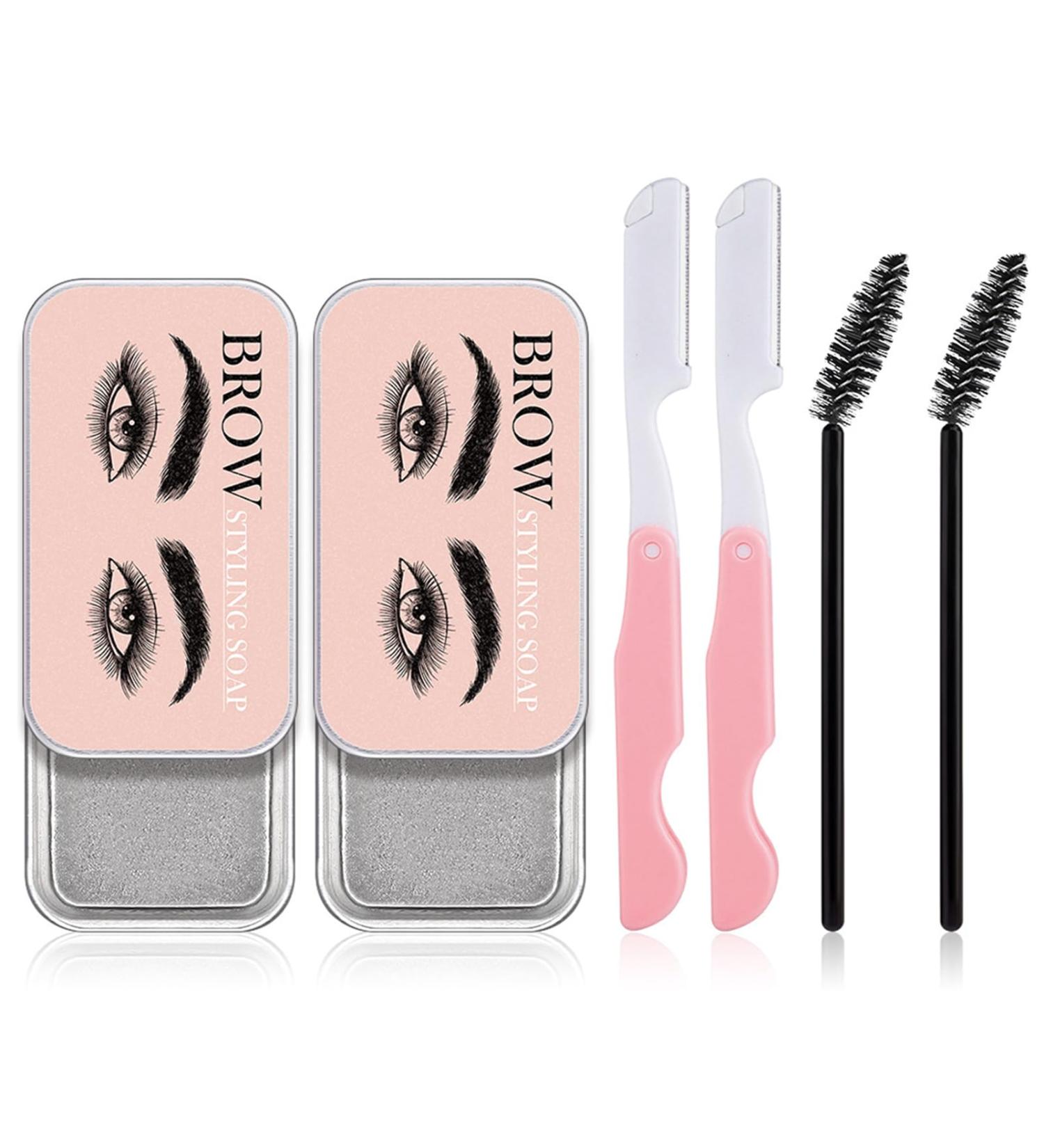 Eyebrow Soap Kit 6PCS Eyebrow Styling Soap Kit Long Lasting Waterproof Smudge Proof Pomade for 3D Feathery Natural Brows Makeup Balm Eyebrow Makeup Balm with Brush - Buy Online on GoSupps.com