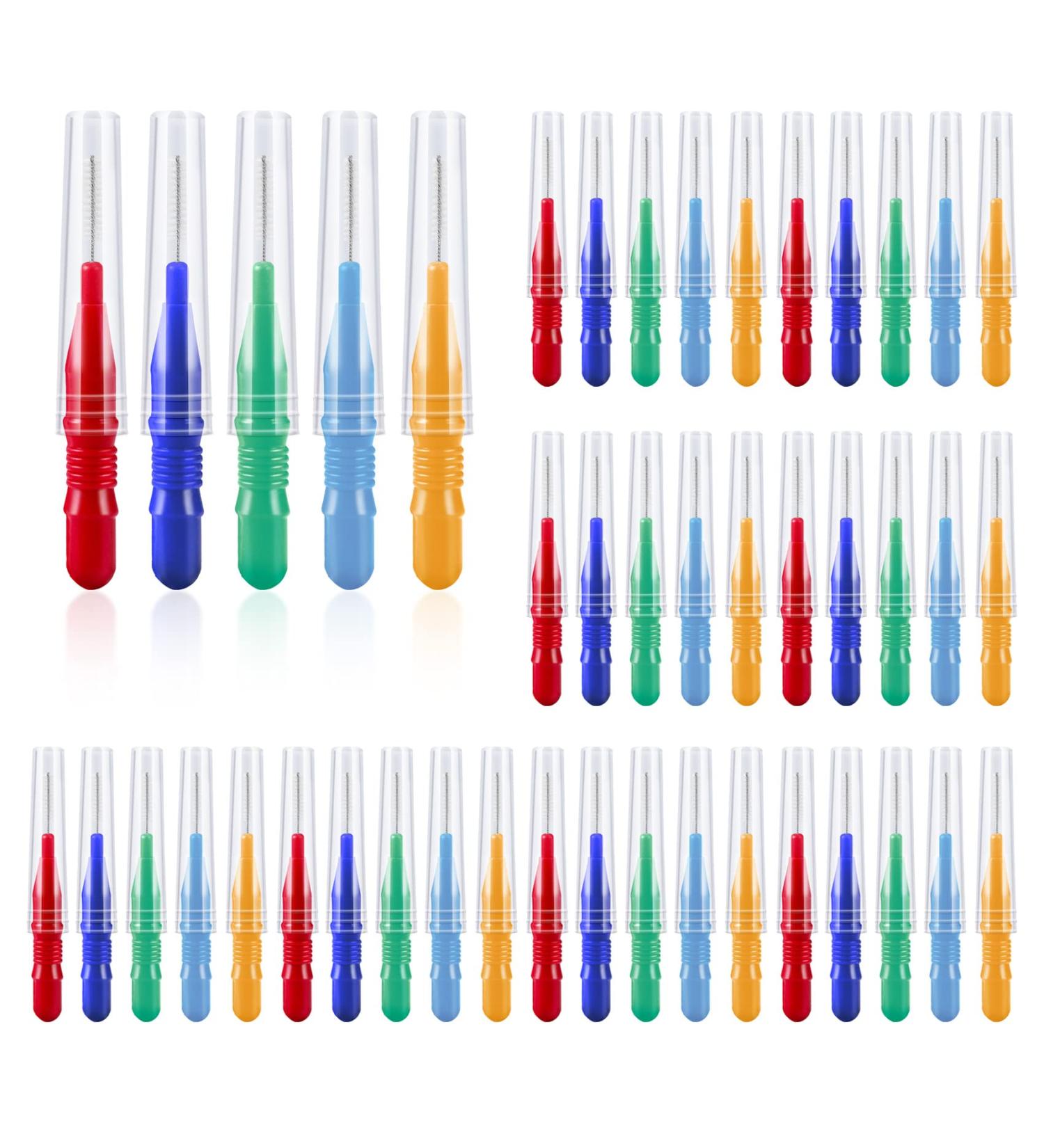 Annhua Interdental Brushes Set - 100 Pieces Tooth Cleaning Tool with Storage Box | Multi-Color Options for Dental Care - Buy Online on GoSupps.com