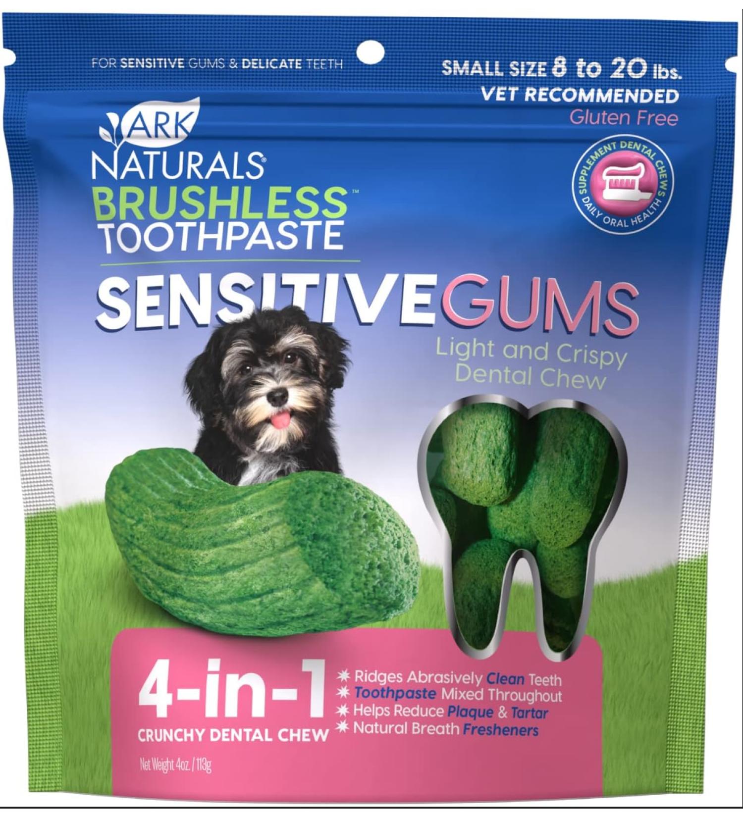 Brushless Toothpaste for Sensitive Gums Dental Chews for Small Breeds Vet Recommended 113g