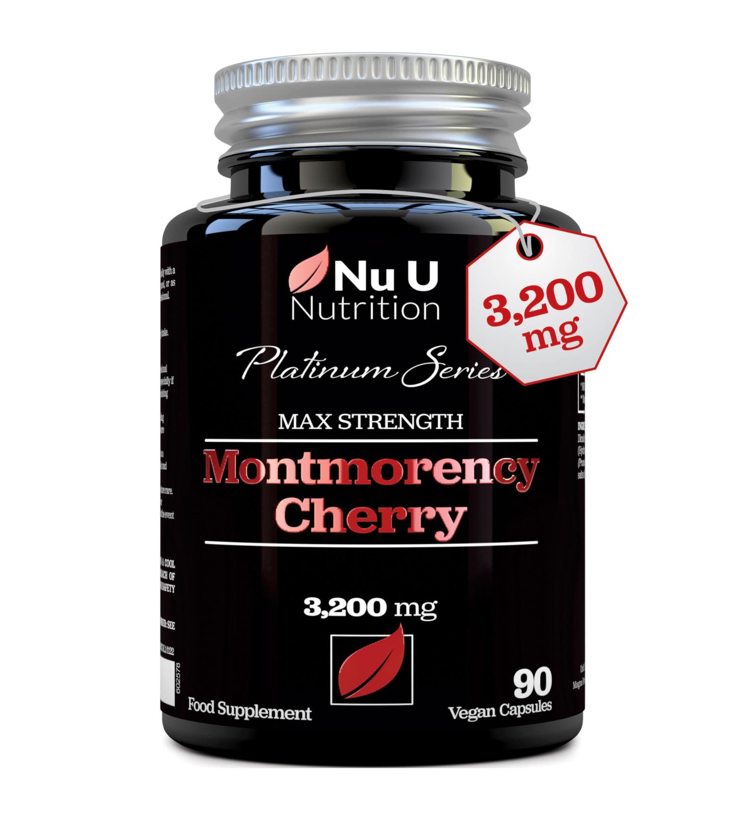 Montmorency Cherry Capsules 3200mg - 90 Capsules - High Strength 50:1 Extract - Vegan & Sugar-Free - 3 Month Supply - Buy Online on GoSupps.com