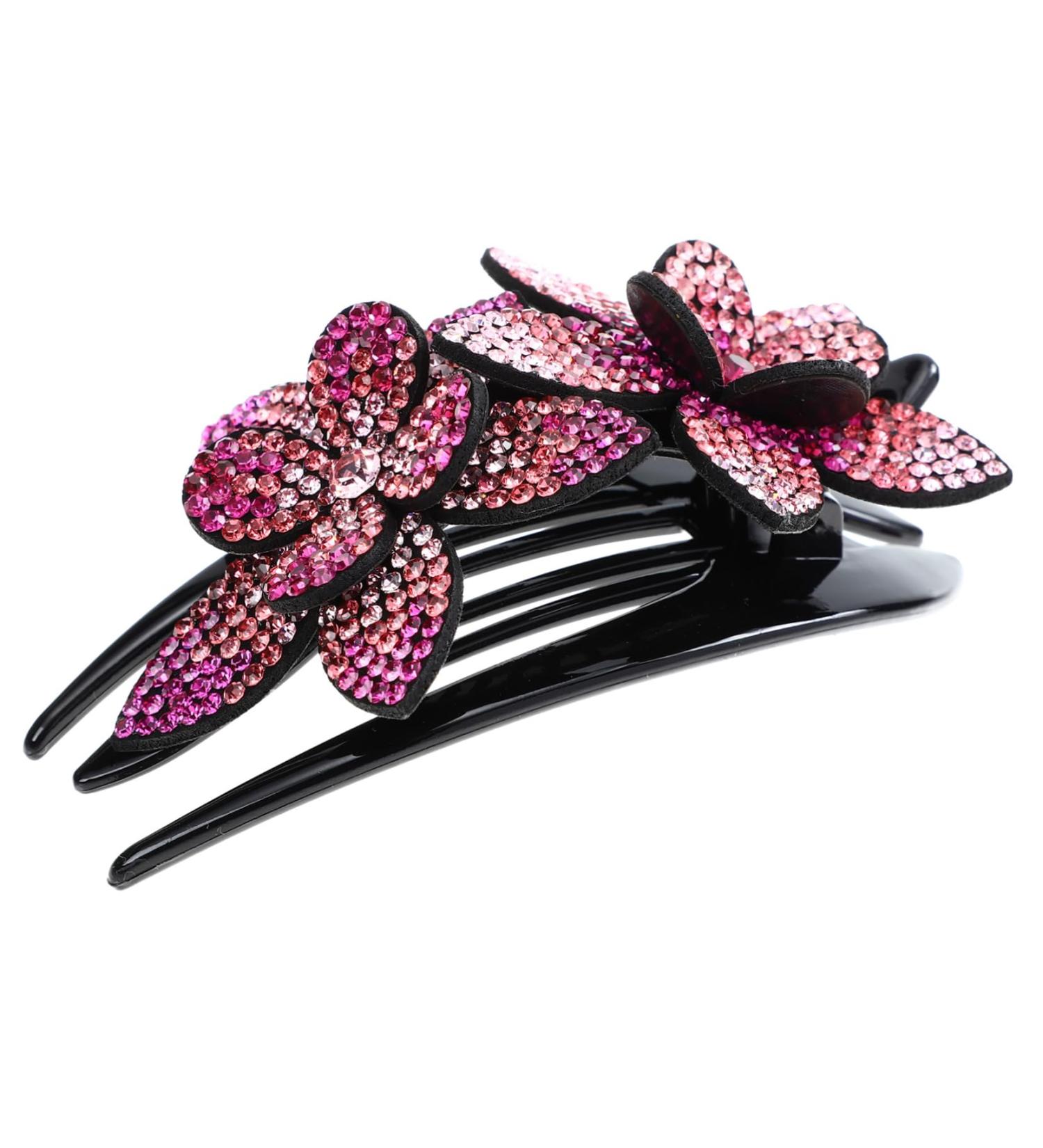 Housoutil Grip Hair Back Hair Holder Clip Korean Hair Clips Curl Clips Rhinestone Barrettes for Women Rhinestones Back Hair Clip Miss South Korea - Buy Online on GoSupps.com