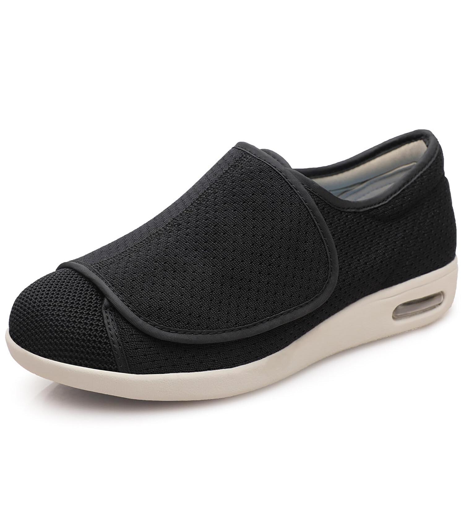 CBMTCR Women's Wide Width Shoes | Adjustable Closure | Lightweight for Diabetic & Swollen Feet - Size 9 Wide, Dark Black - Buy Online on GoSupps.com
