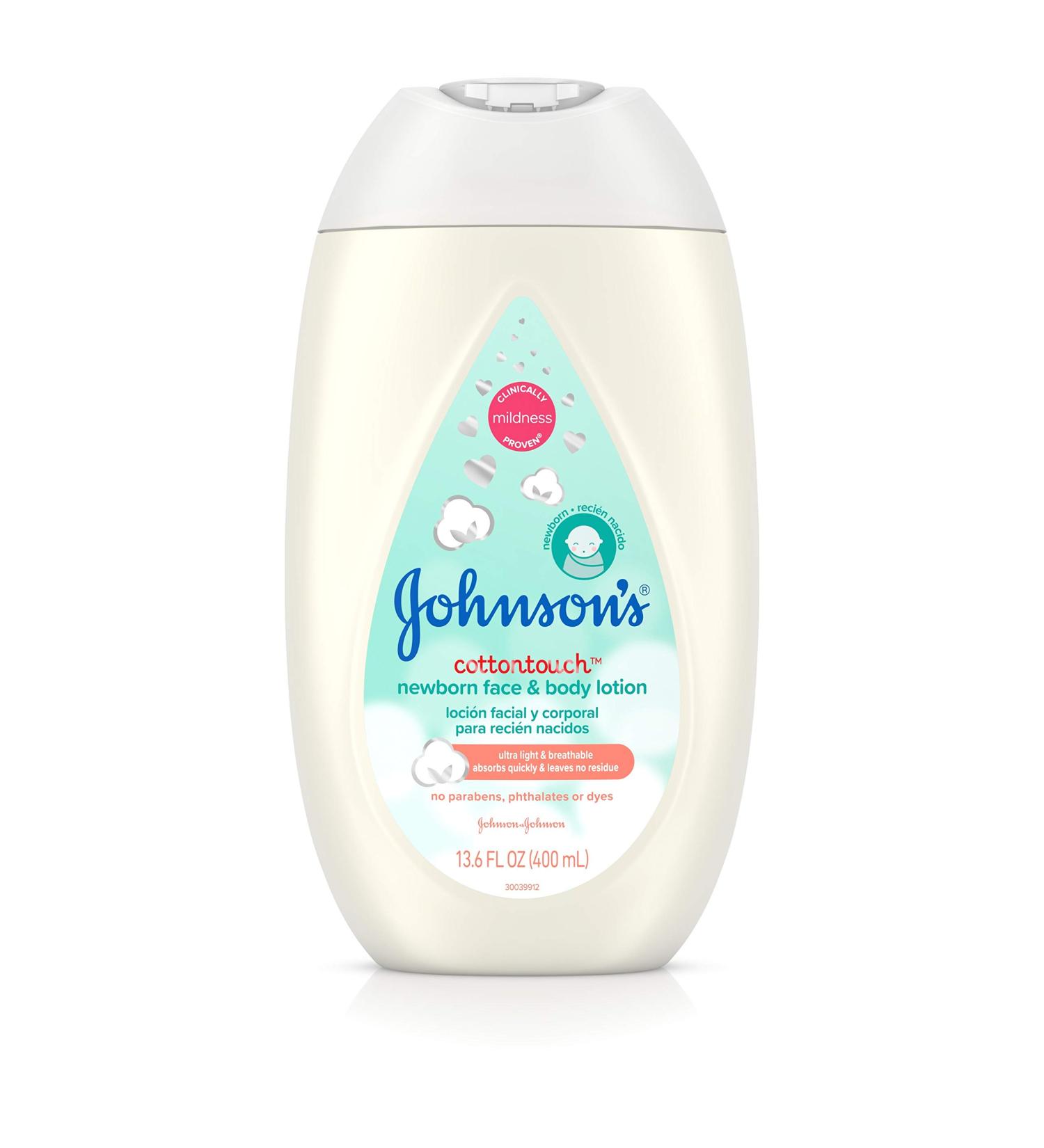 Johnson's CottonTouch Newborn Baby Face and Body Lotion - Hypoallergenic, Paraben-Free, Dye-Free - 13.6 fl. oz - Buy Online on GoSupps.com