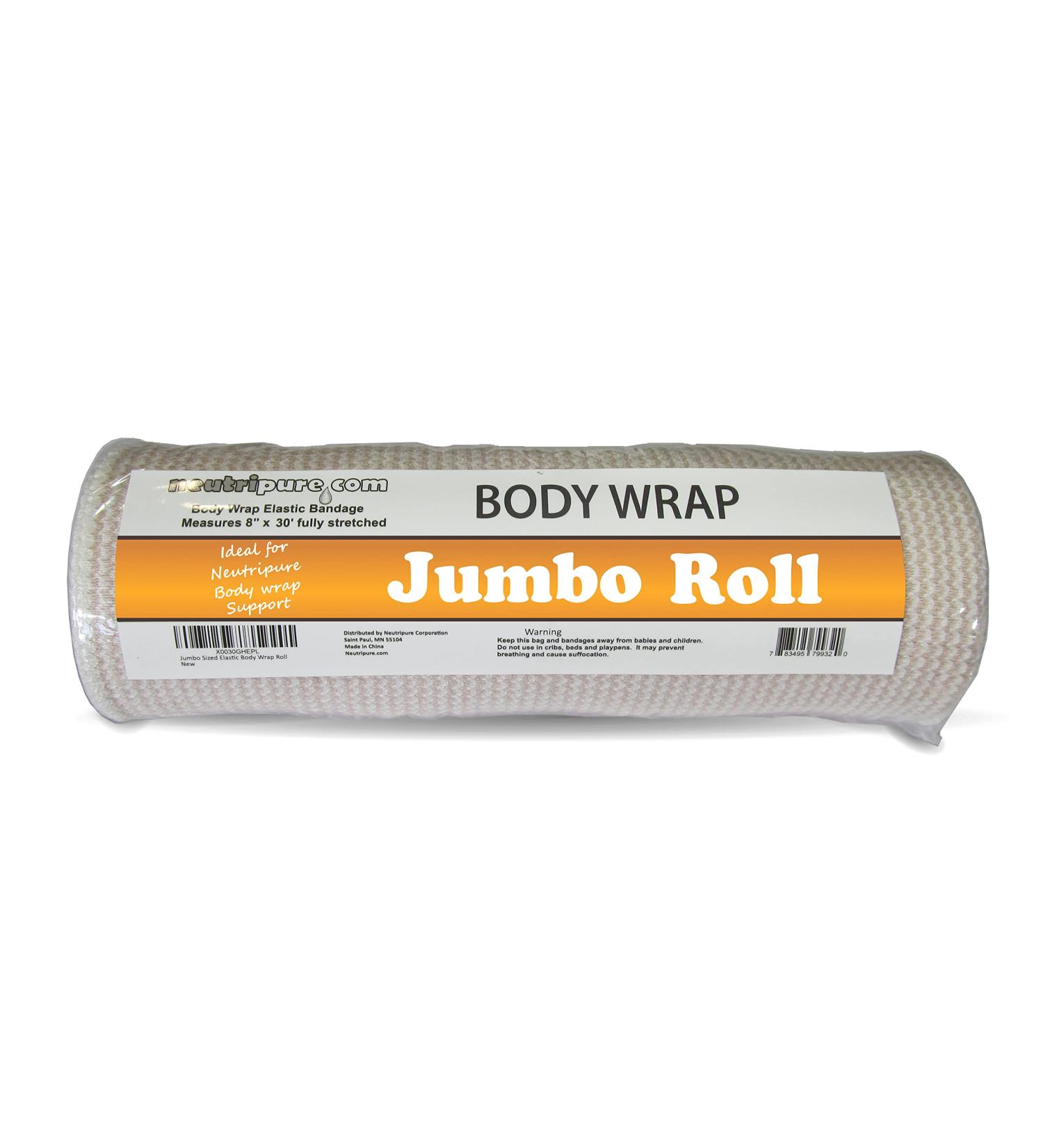 Neutripure Elastic Stretch Body Wrap Bandage | 8 Inch Wide Jumbo Roll for Stomach | Velcro Closure - Buy Online on GoSupps.com
