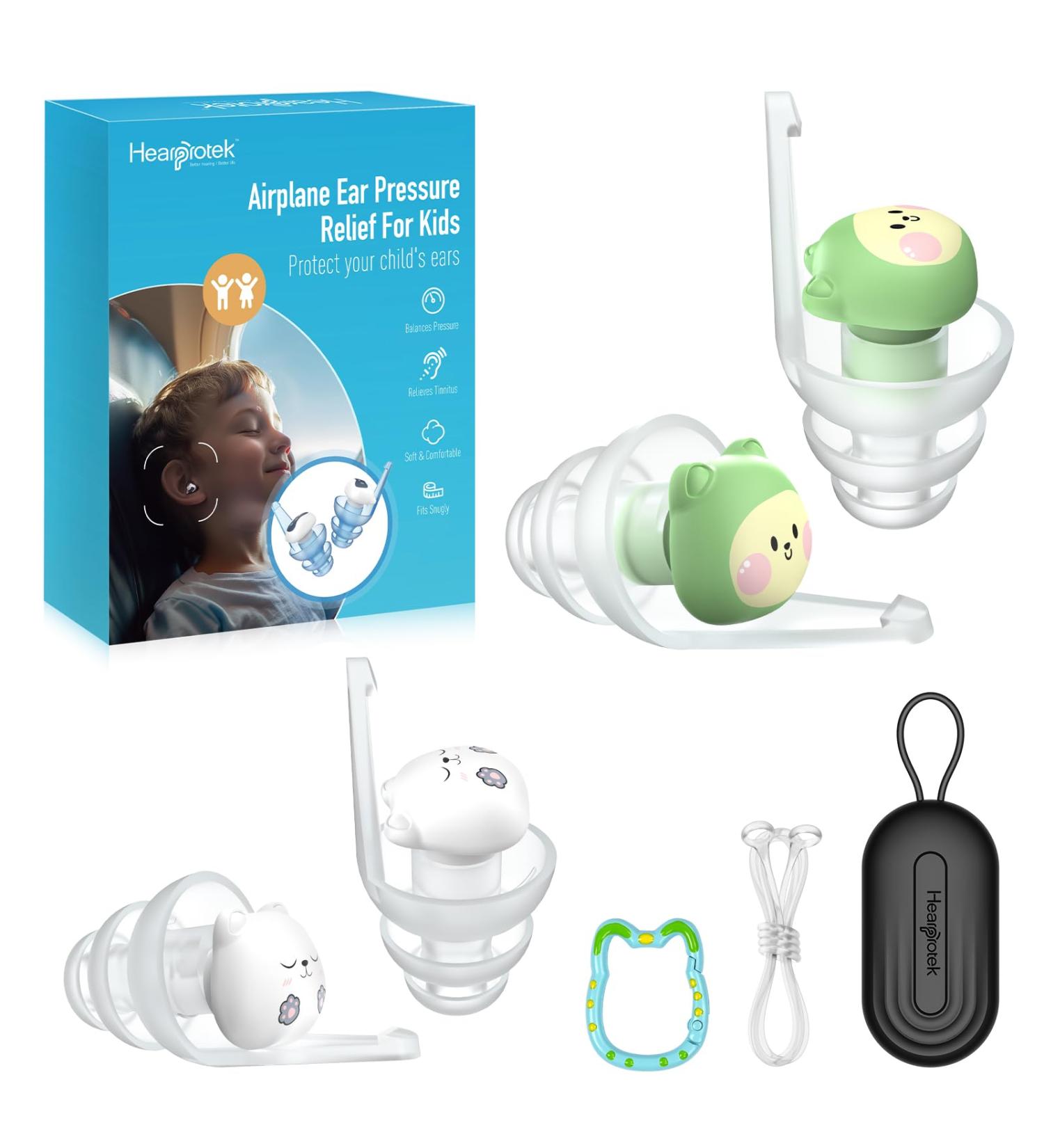 Kids Ear Plugs for Ear Pressure Relief - Soft Reusable Noise Reduction for Flying - 2 Pairs Essential Kids Travel Gear | Jolly Jots - Buy Online on GoSupps.com