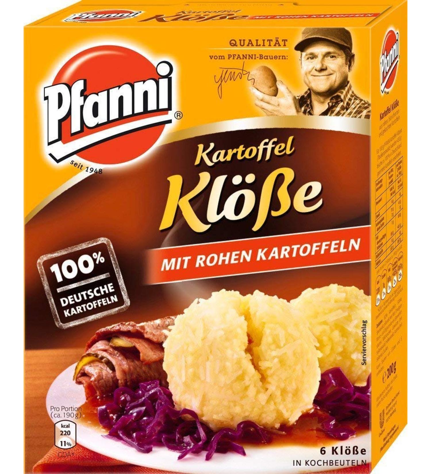 Pfanni Potato Dumplings with Raw Potatoes (Kartoffel Kl ße mit Rohen Kartoffeln) 200g