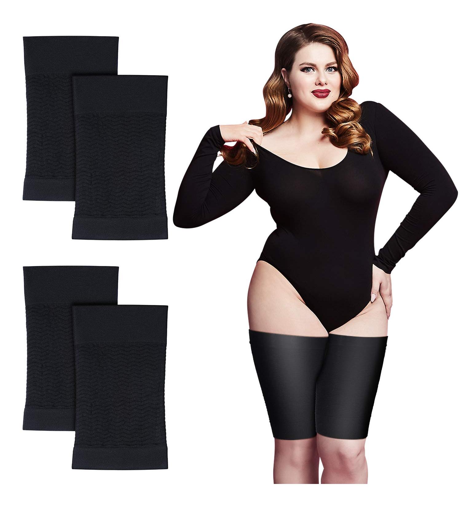 Plus Size Women's Thigh Wraps - Slimming Compression Sleeves for Upper Thighs - Buy Online on GoSupps.com