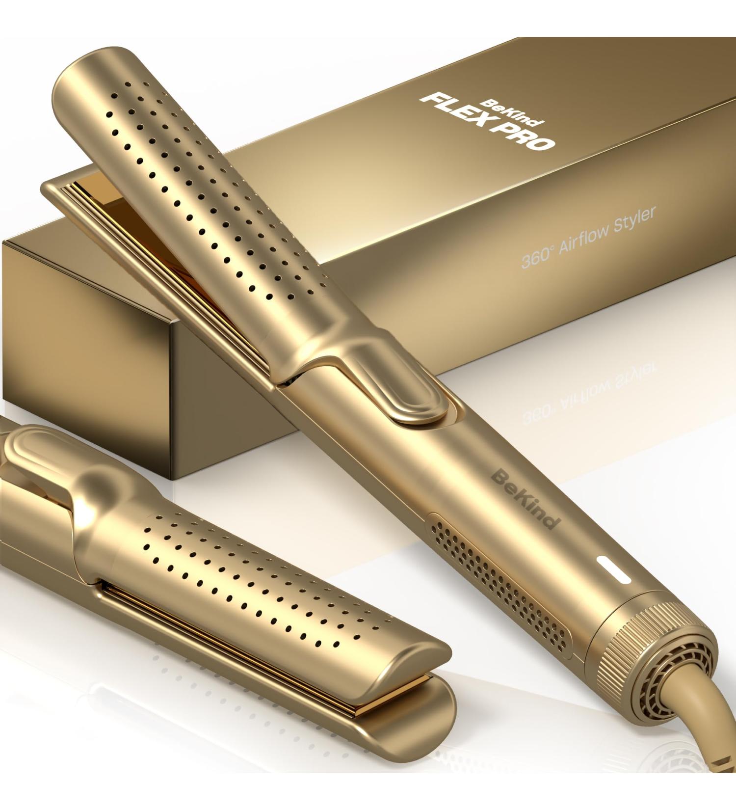 BeKind Flex 2-in-1 360 Hair Styler | Flat Iron & Curler - Golden - Perfect Gift for Girls & Women - Buy Online on GoSupps.com
