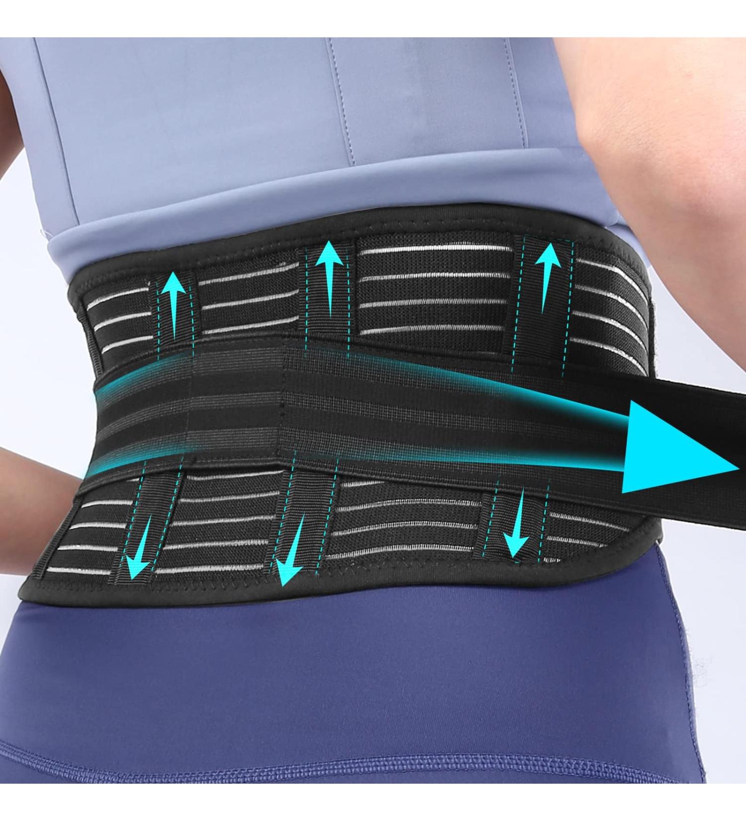 Utoo Back Support Belt for Sciatica Pain Relief - Lumbar Brace for Men & Women Breathable & Stretchy Size S (23-31) Black - Buy Online on GoSupps.com