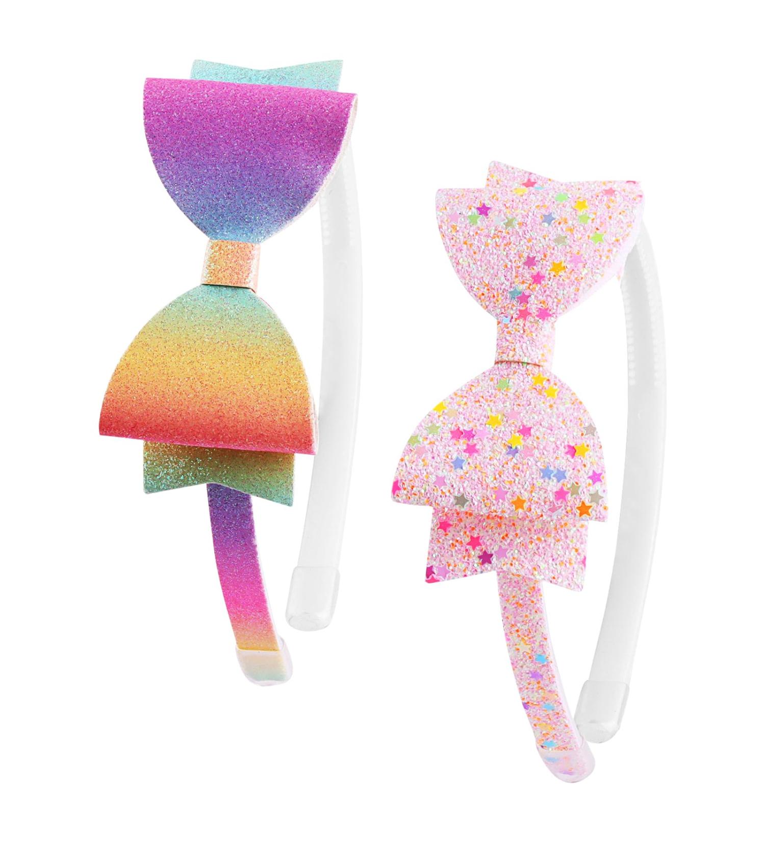 2 Pieces Bow Headbands Headdress Gradient Colour + Pentagram Pink Perfect Hair Accessories for Alice in Wonderland Cosplay Hair Band Bow Headbands Headdress for Woman Girl - Buy Online on GoSupps.com