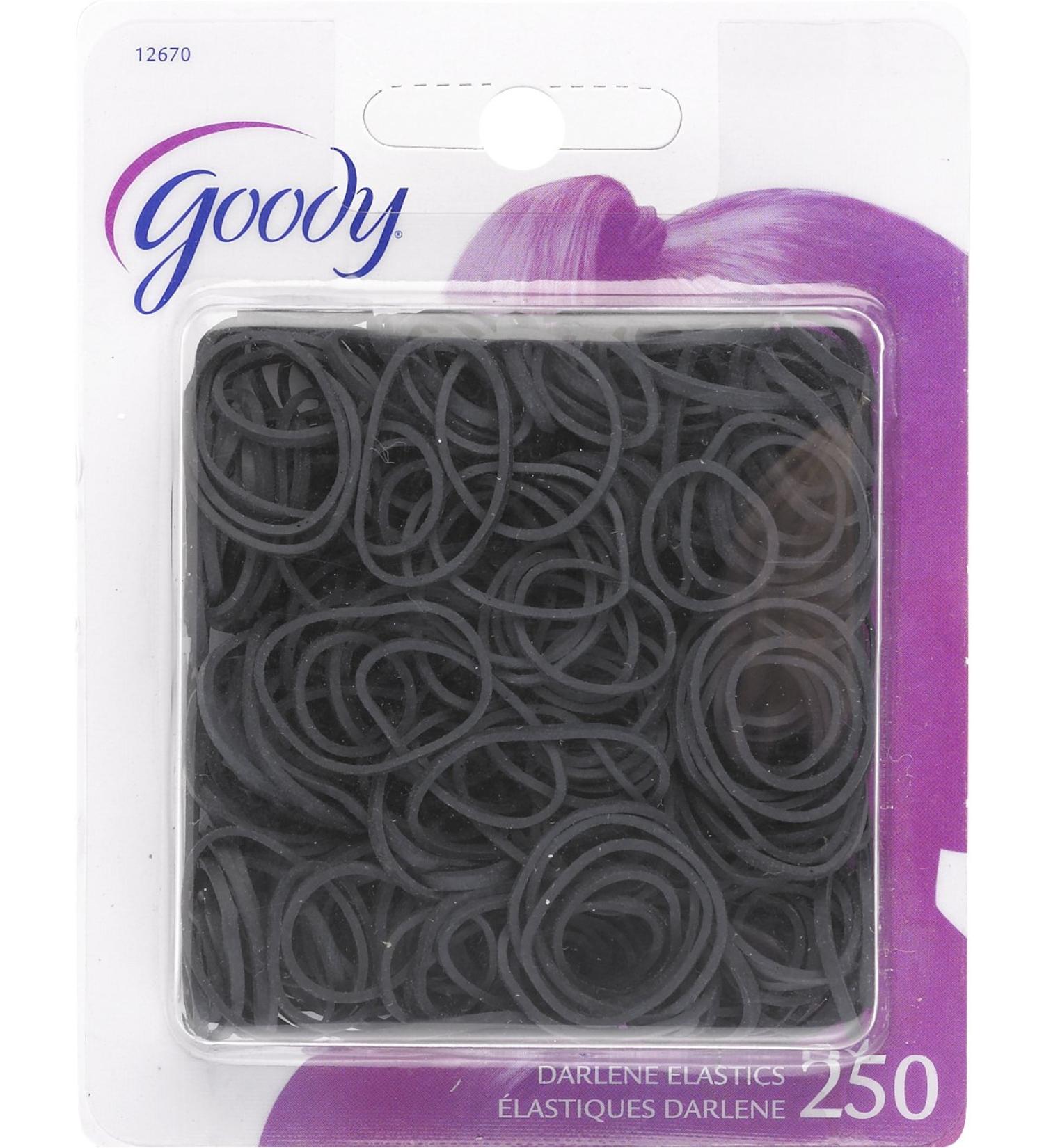 Goody Classics Hair Rubberband Black 250 Count (Pack of 3)