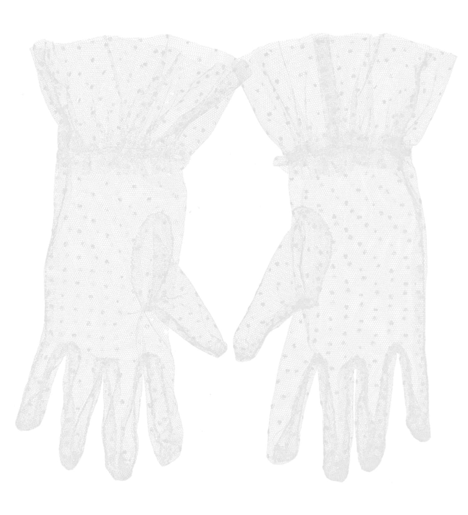 Beaupretty Short Lace Gloves 1 Pair Black Gloves Prom Accessories Tea Party Bridal Mesh Gloves Opera Gloves Hollowed-out Gloves Vintage Gloves for Woman Lace Dots Bride White 27.5x13x0.1cm - Buy Online on GoSupps.com