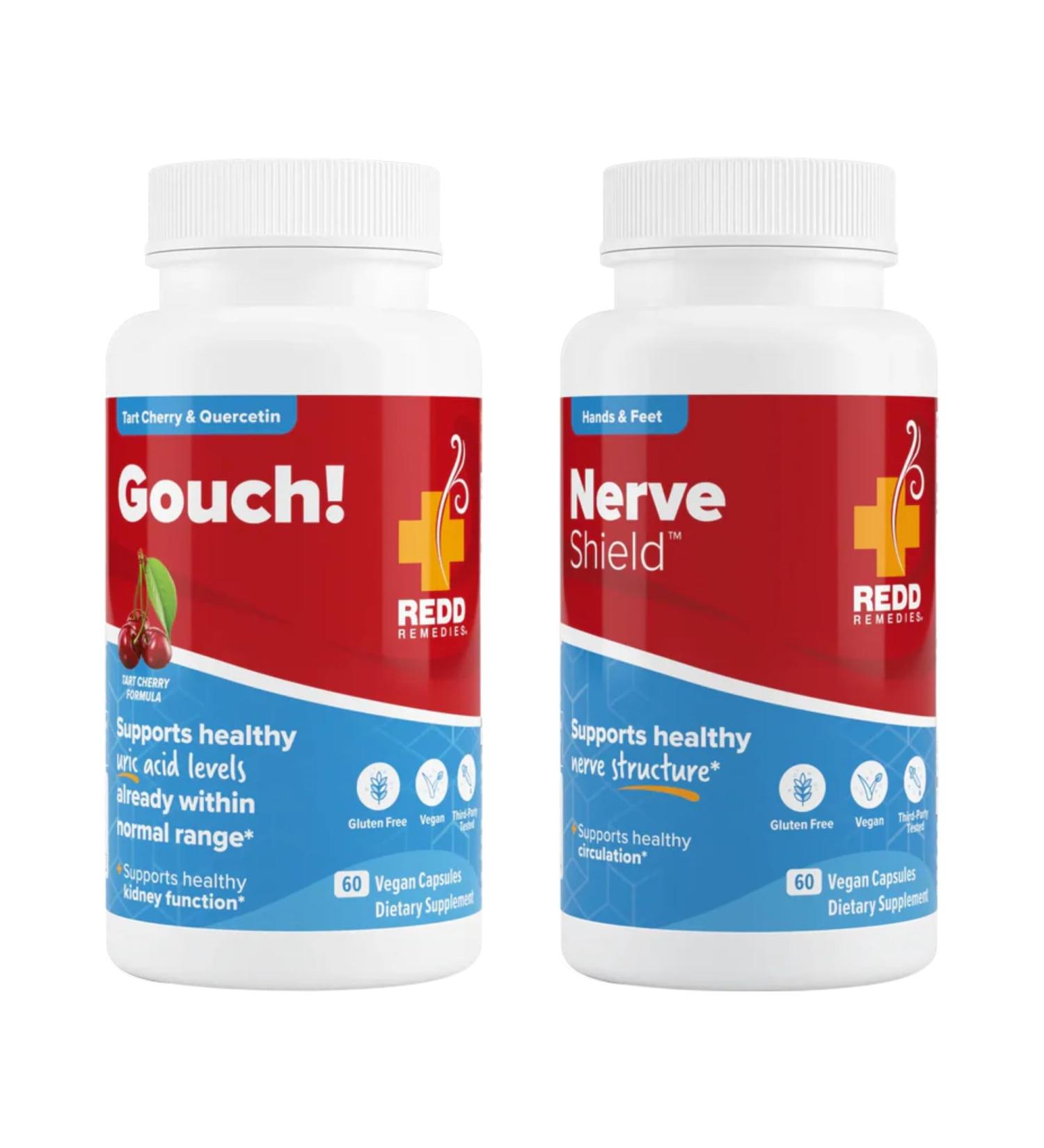 Redd Remedies Gouch! 60 Capsules and Nerve Shield 60 Capsules - Buy Online on GoSupps.com