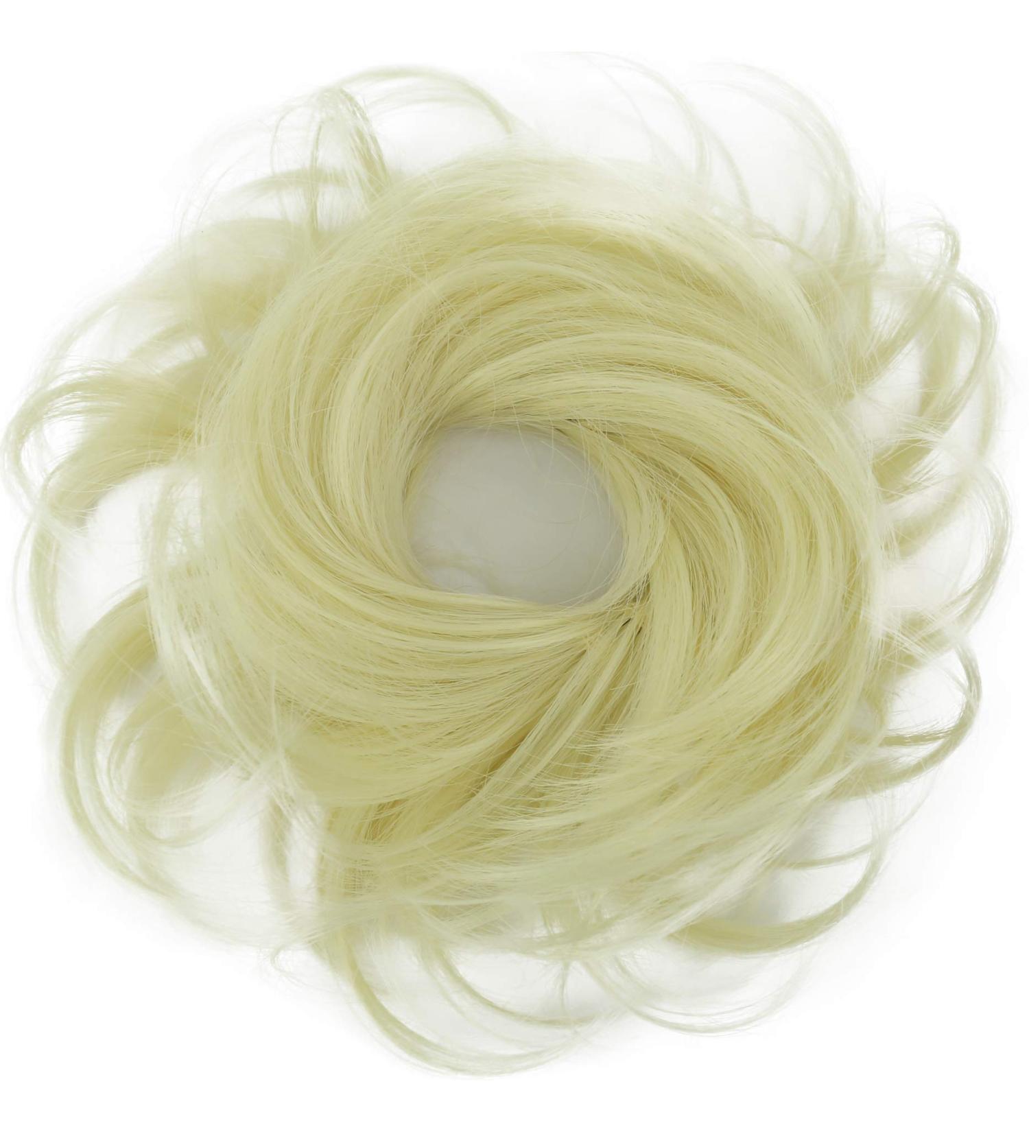 Buy CAISHA Hairpiece Scrunchie Chloe - Voluminous Wavy Messy Synthetic Fiber - Platinum Blonde Updo | International Shipping Available - Buy Online on GoSupps.com