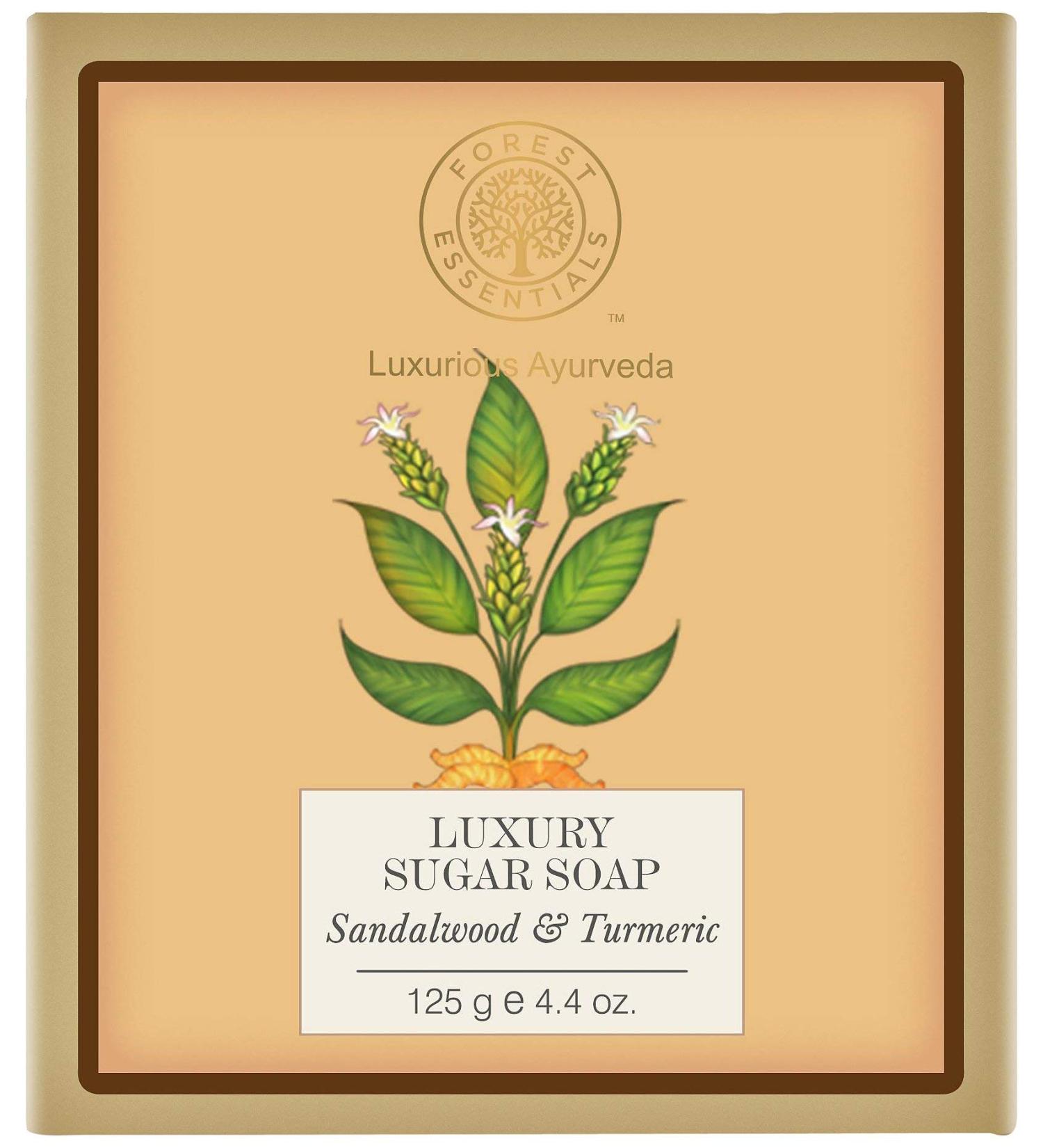 Forest Essentials Sandalwood and Turmeric Luxury Sugar Soap 125g