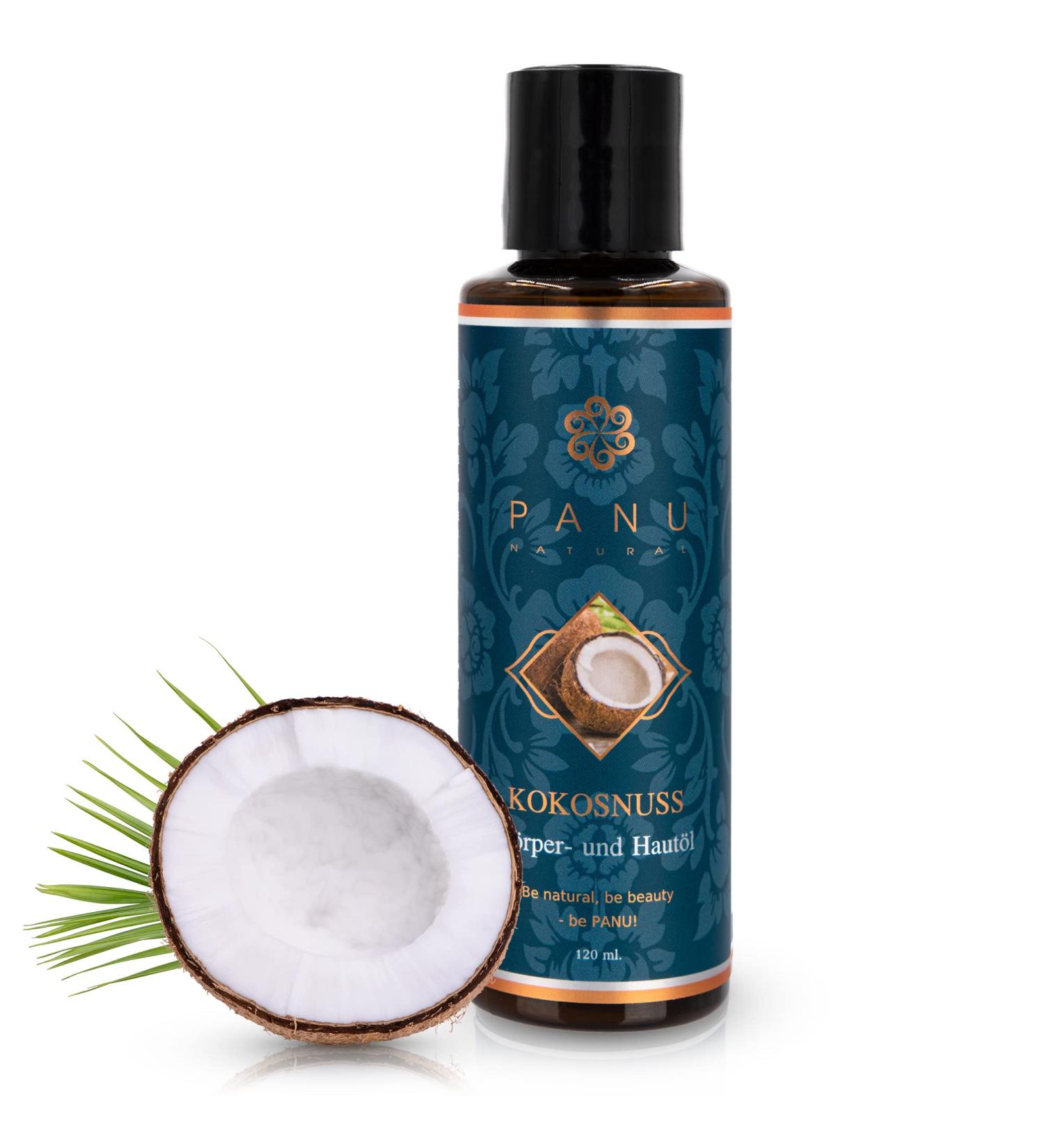 Panu Natural Massage Oil Coconut - Premium Vegan Body Oil for Nourishing & Moisturizing Massage - Buy Online on GoSupps.com