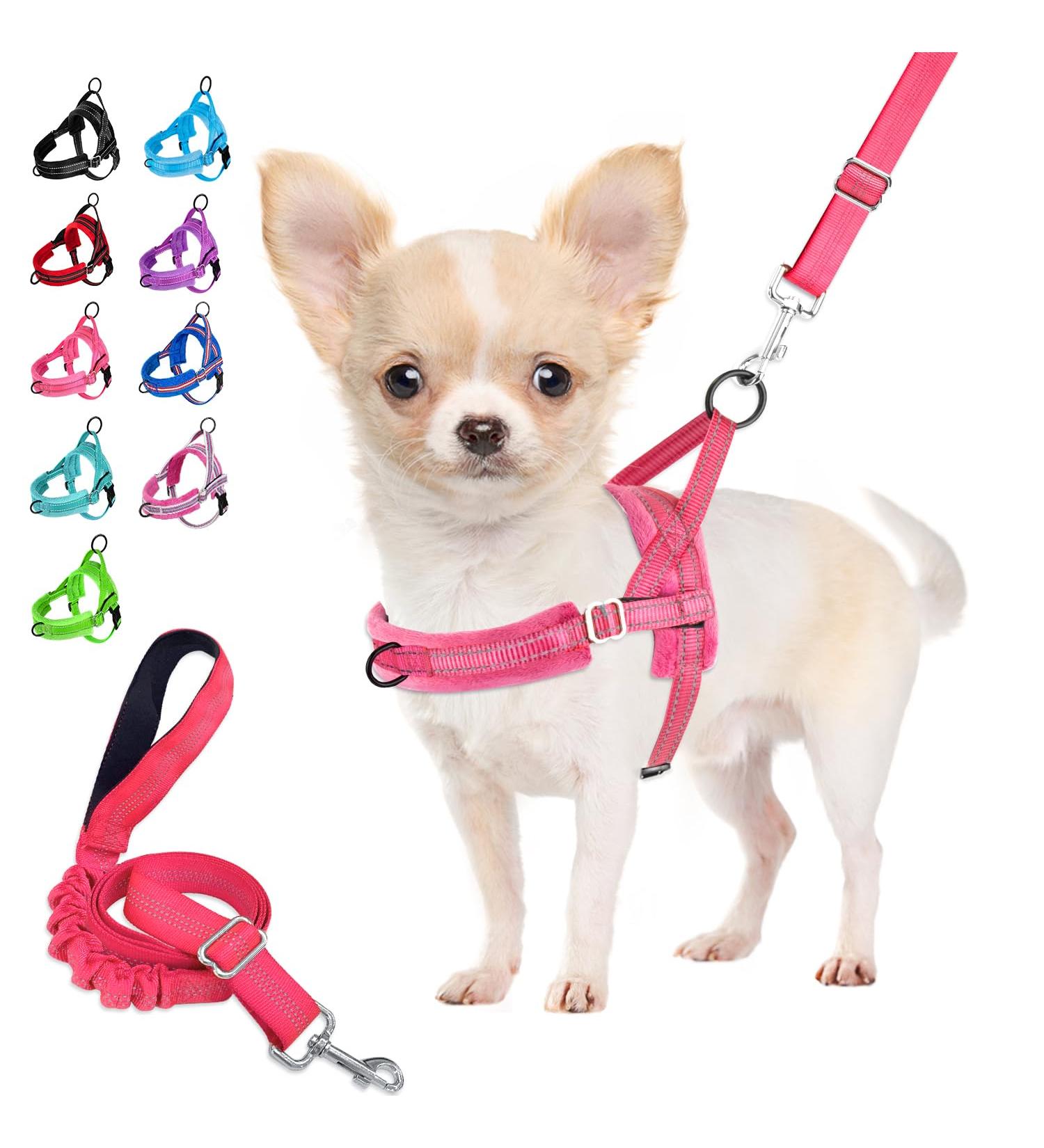 Eyein No-Pull Dog Harness with Leash - Soft Padded Adjustable & Reflective Breast Dishes for Puppies Small & Large Dogs Cats - Pink XXS - Buy Online on GoSupps.com