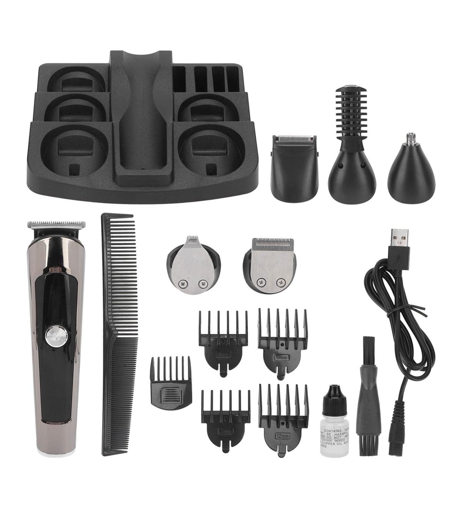 Qukaim Hair Cutting Clipper Electric Hair Trimmer Kit IPX7 Waterproof Beard Nose Hair Shaving 5 Guide Combs Rechargeable Haircut Grooming Clipper - Buy Online on GoSupps.com