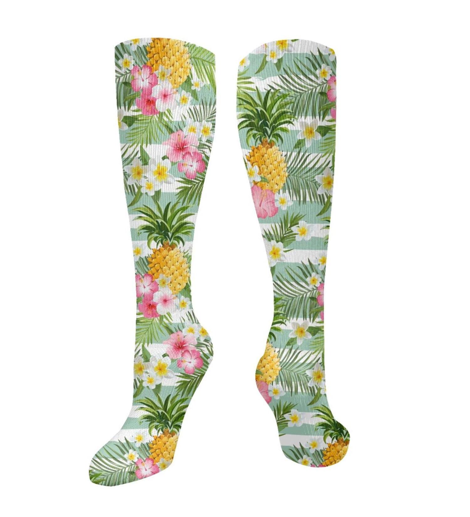 Pine & Red Flowers Guard Compression Socks for Men & Women - 15-20 mmHg Circulation Support for Running & Cycling - Buy Online on GoSupps.com