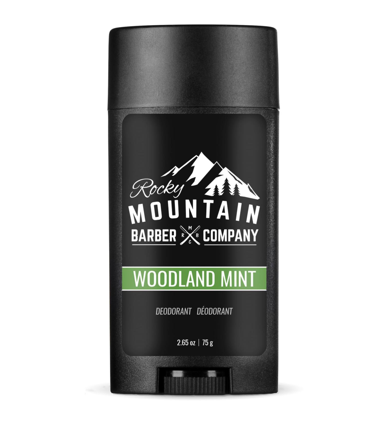 Natural Deodorant for Men - Aluminum Free - Made with Simple Plant-Based Ingredients & Peppermint Essential Oil - Made in USA - Woodland Mint Scent - 2 .65 oz - Buy Online on GoSupps.com