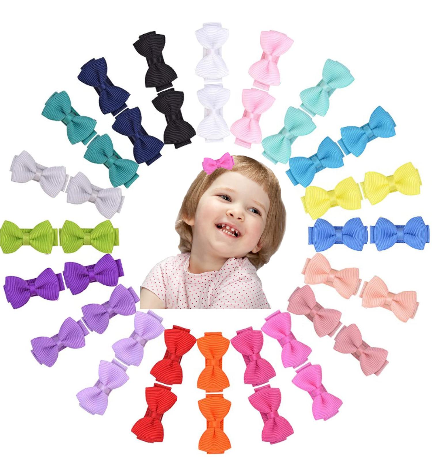 Qazuwa Mini Baby Hair Clips - 40 Piece Hair Jewelry for Girls & Toddlers | Adorable Hair Bows & Loops - Buy Online on GoSupps.com