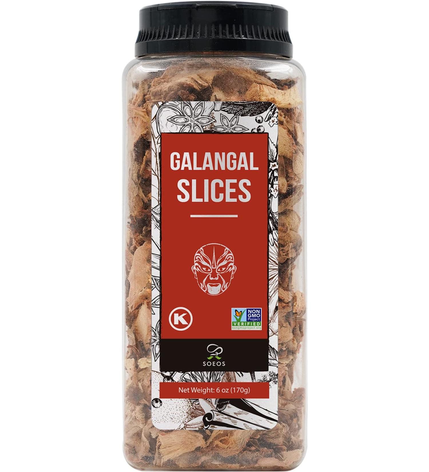 Soeos Galangal Slices 6oz | Non-GMO Verified | Kosher Certified | Authentic Alpinia Galanga from Vietnam | Ideal for Tom Yum and Tom Kha Soups - Buy Online on GoSupps.com