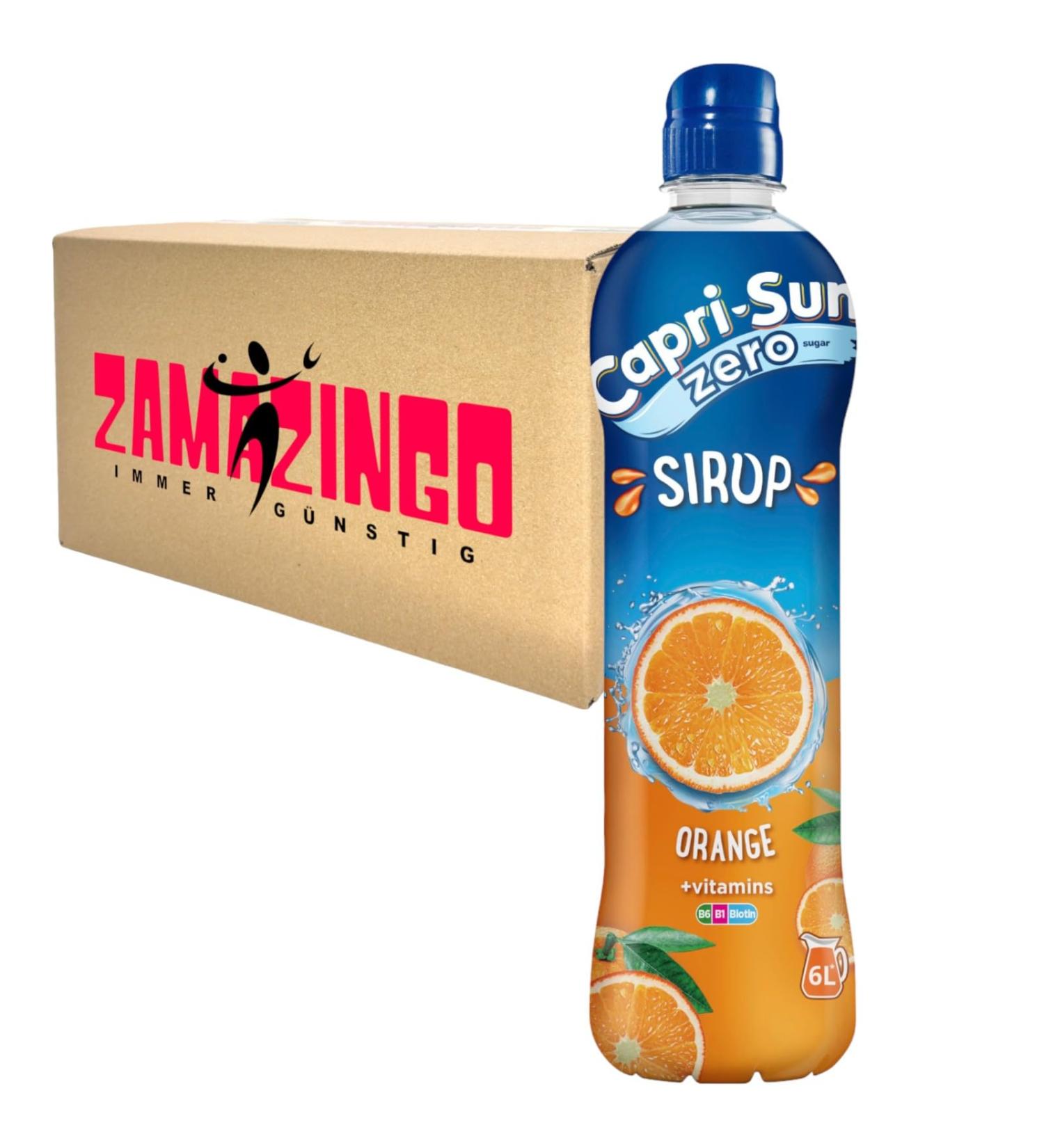 Capri-Sun Zero Orange Syrup Vegan Drink with Vitamins B6 B1 Biotin 600ml | Refreshing enjoyment of Capri Sun Orange