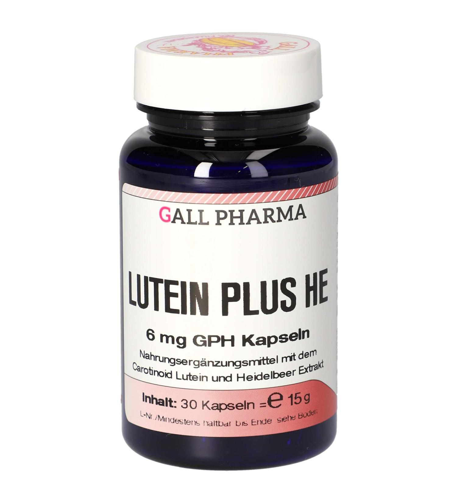 Gall Pharma Lutein 6 mg Plus HE GPH Capsules - Improve Eye Health | 15g Pack - International Shipping Available - Buy Online on GoSupps.com