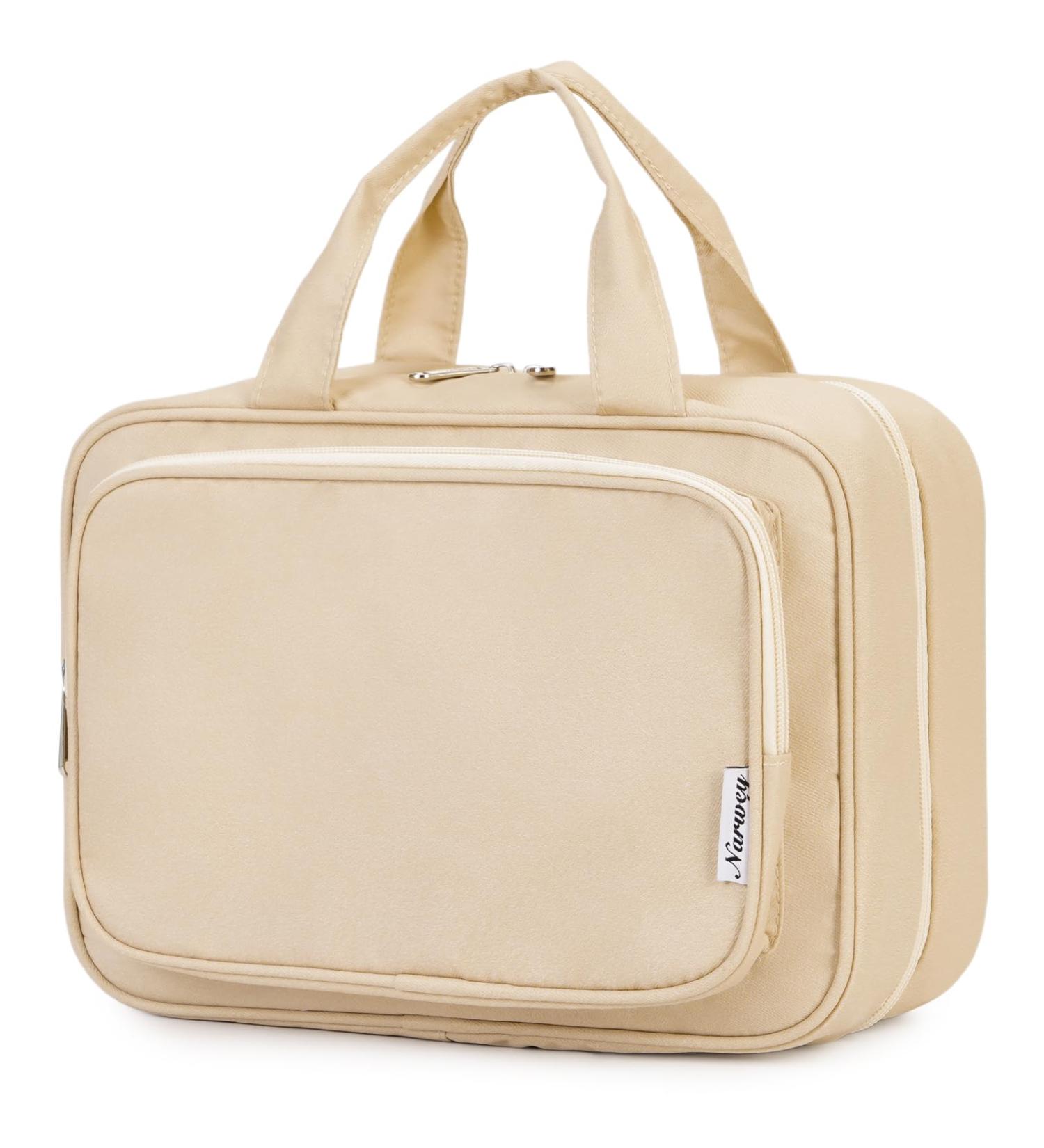 Narwey Hanging Travel Toiletry Bag for Women - Brown (Large) | Cosmetics Makeup Organizer for Travel Size Accessories - Buy Online on GoSupps.com