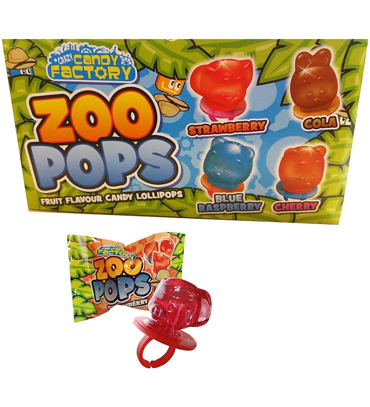 Zoo Pops 24 x 11g Fruit Flavour Candy Lollipops
