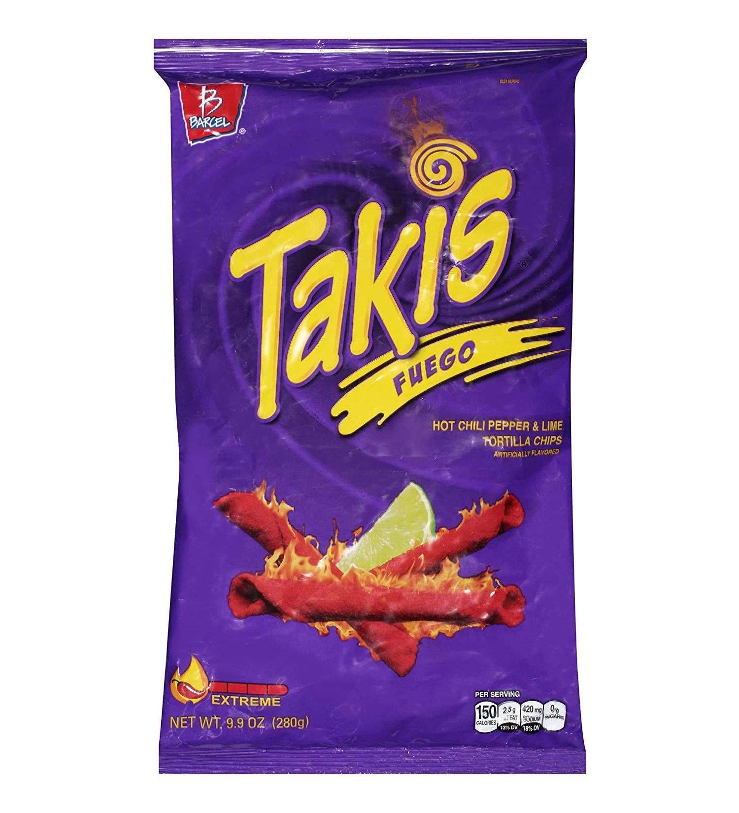 Takis Fuego Hot Chili Pepper & Lime Tortilla Chips 9.9 oz - Spicy and Tangy Flavor - 1 Pack - Buy Online on GoSupps.com