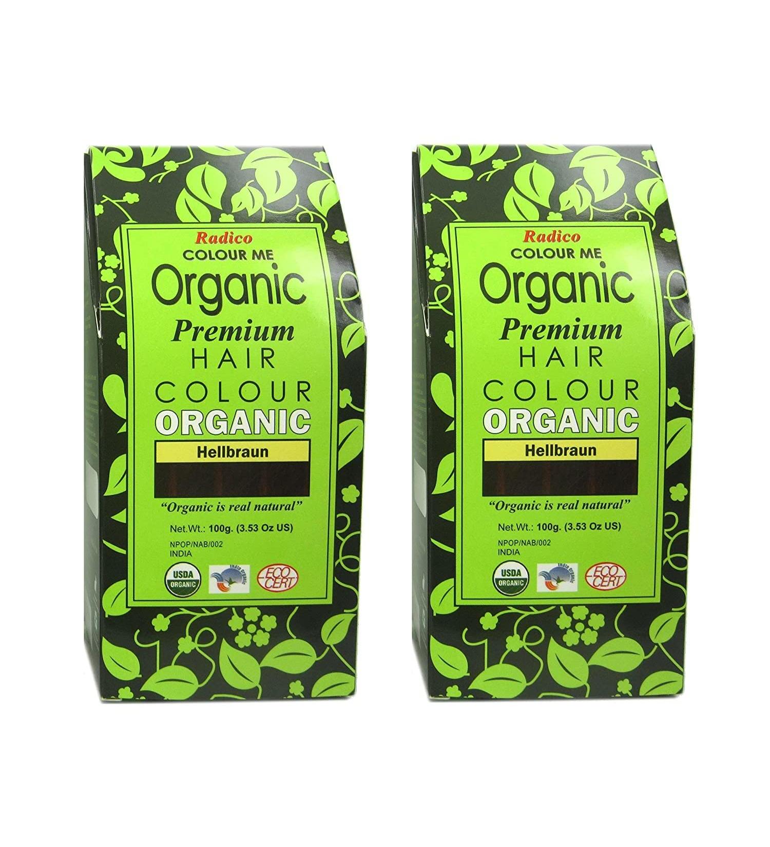 Radico Light Brown 2-Pack Organic Plant Hair Dye - Vegan & Natural Cosmetics - Hellbrx2 100g - Buy Online on GoSupps.com