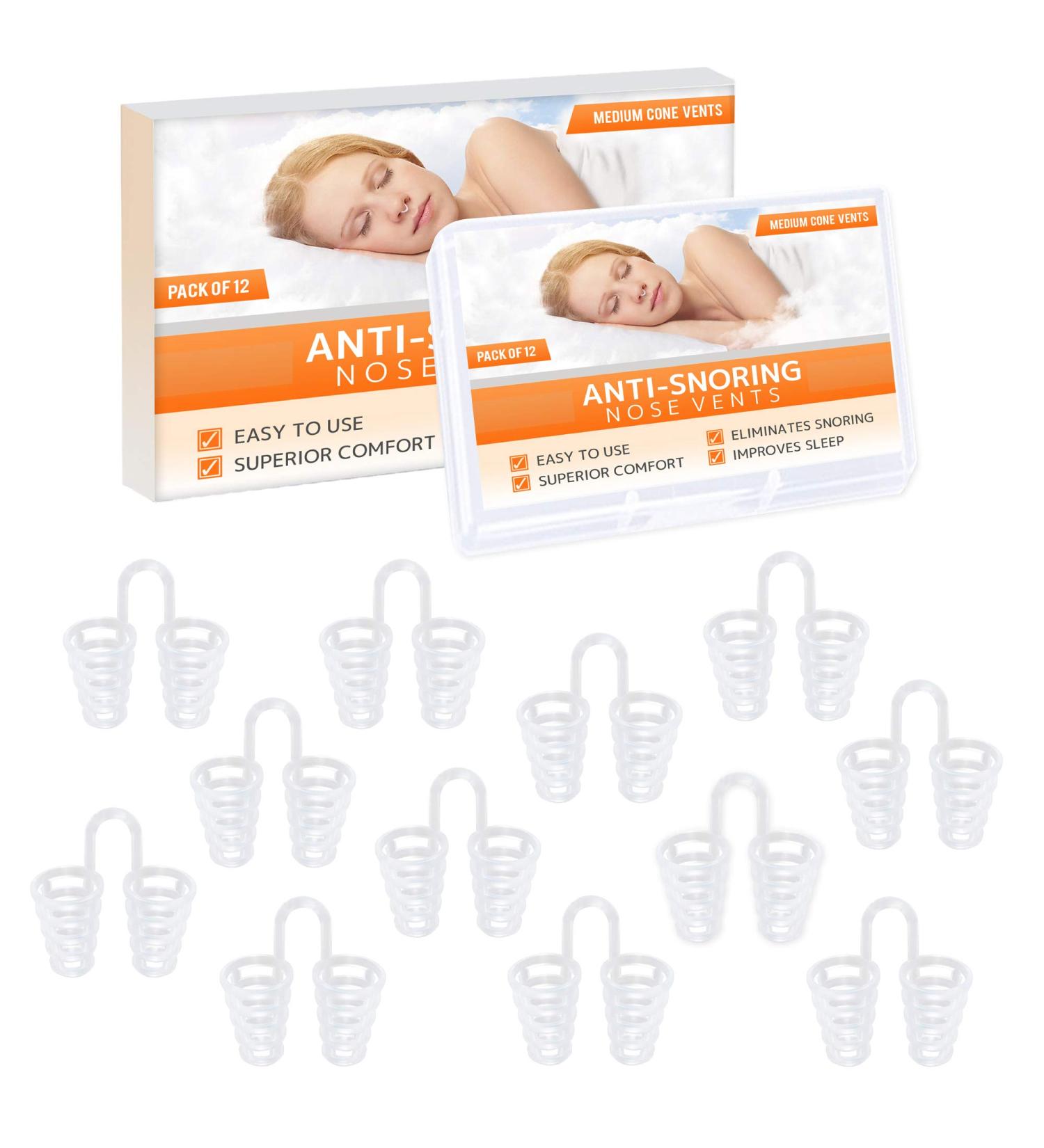 Premium Nose Relief Nasal Dilator (12-Pack Size M) - Hard Silicone with Cone Ventilation Openings | Perfect Solution for Nasal Atmon - Buy Online on GoSupps.com