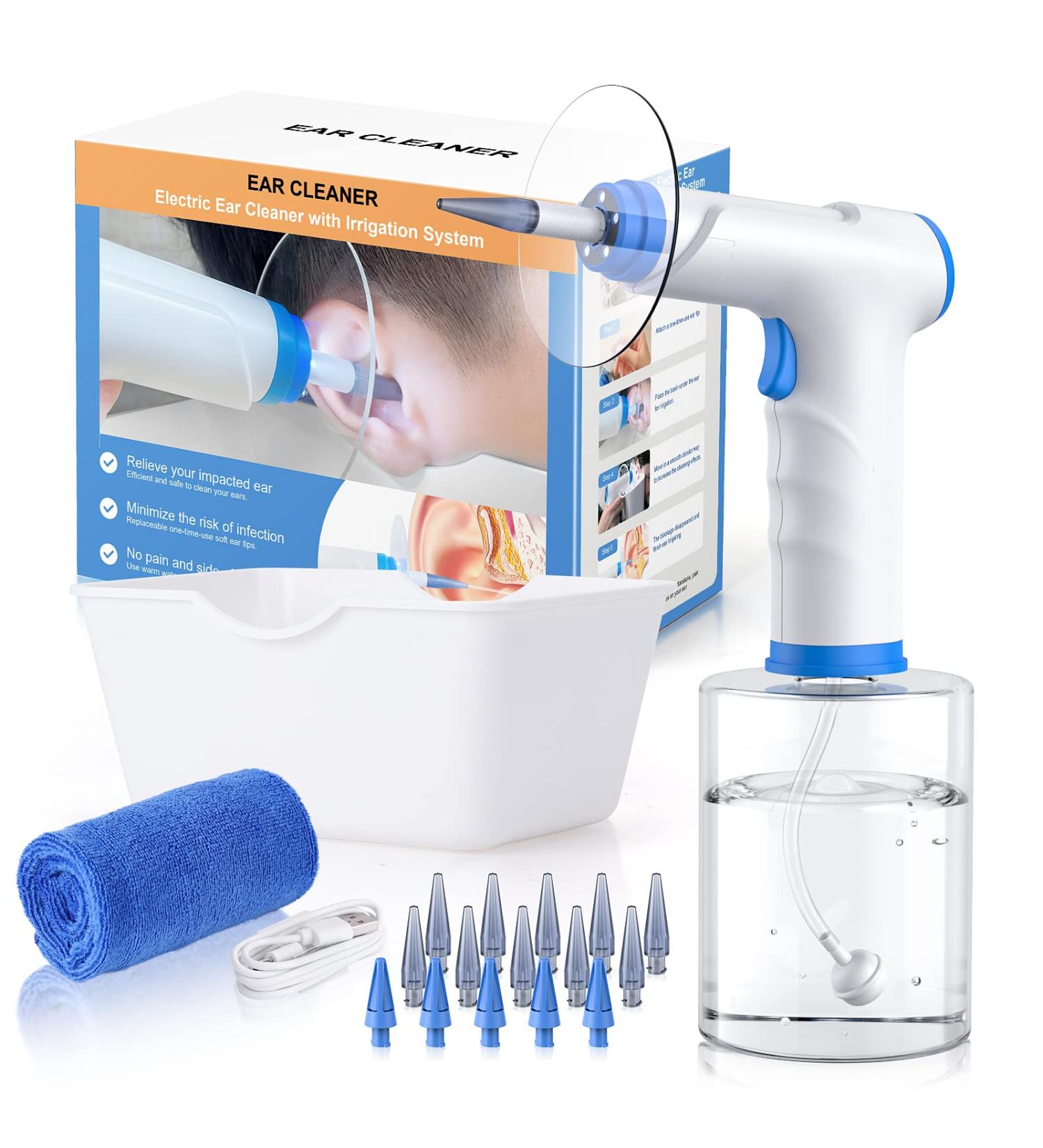 WEUANY Electric Ear Wax Removal Kit - Safe & Effective Ear Cleaner and Irrigation Flushing System - Buy Online on GoSupps.com