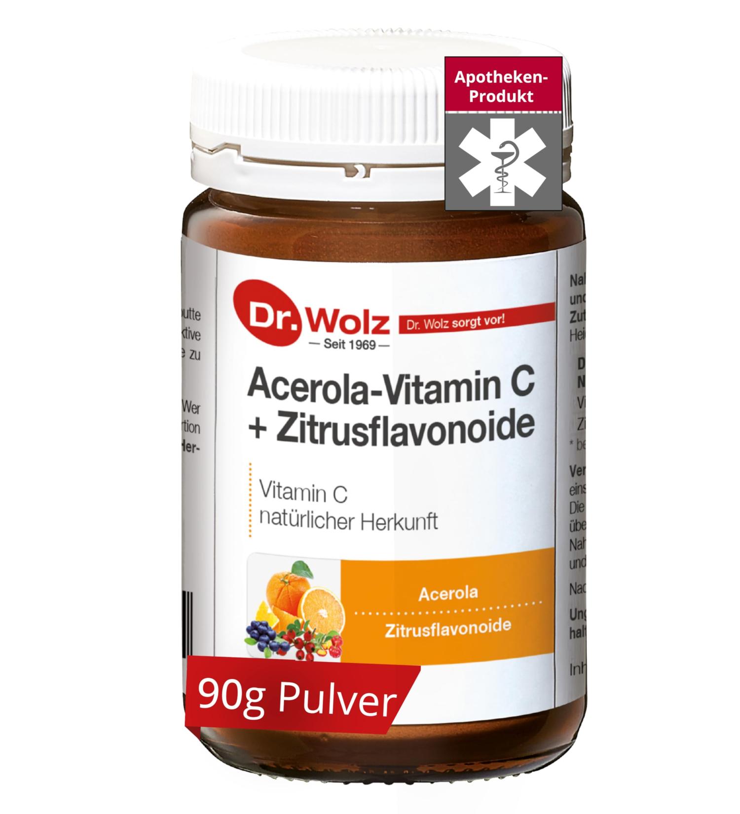  Dr. Wolz Dr. Wolz Acerola Vitamin C + Citrus Flavonoids with Vitamin C and Natural Citrus Flavonoids 90g - Buy Online on GoSupps.com