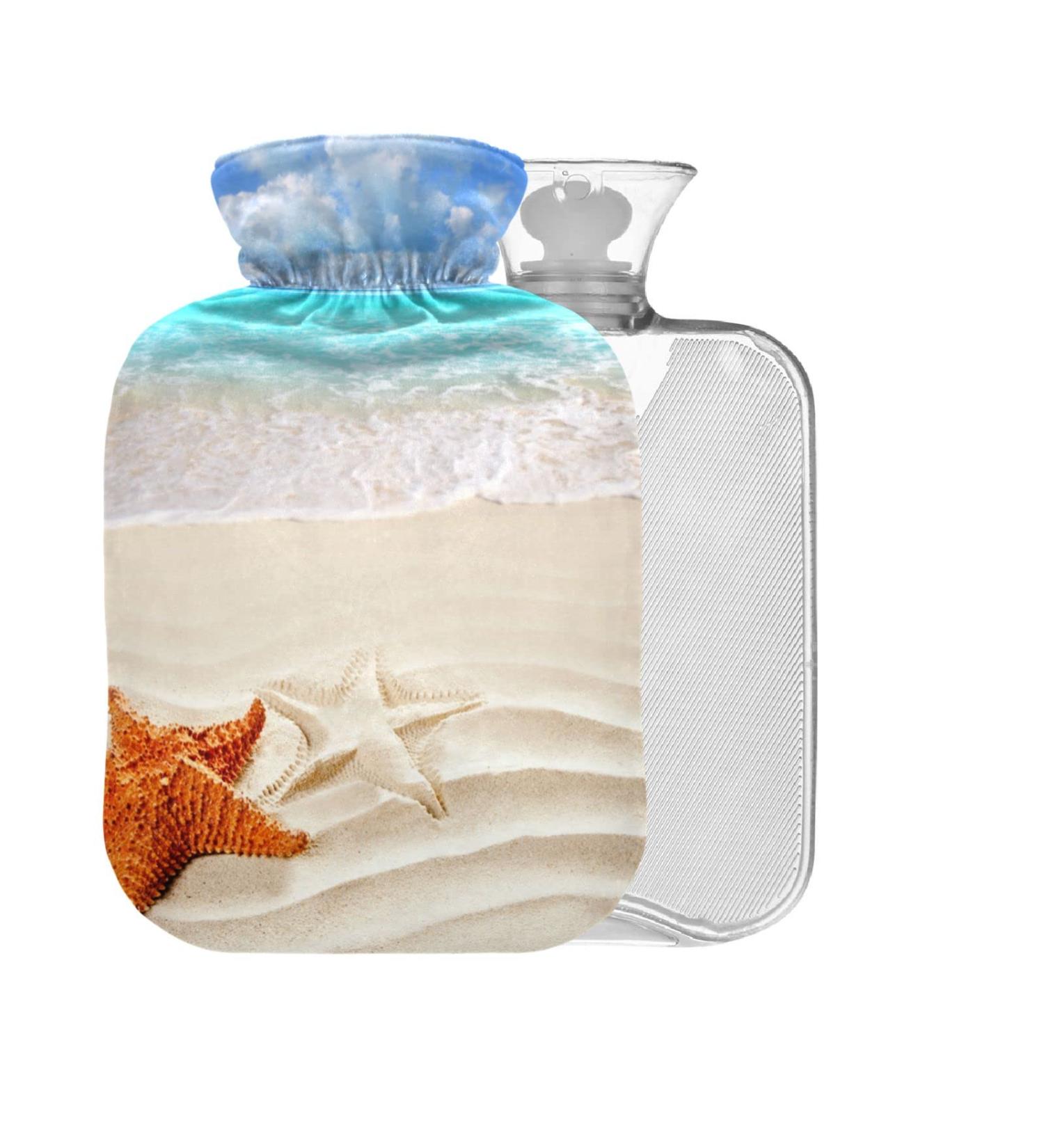 Sea Esters Beach Summer Bap-Free Hot Water Bottle with Cover - 2L for Pain Relief & Heat Therapy | Ideal for Back Pain & Cold Therapy - Buy Online on GoSupps.com