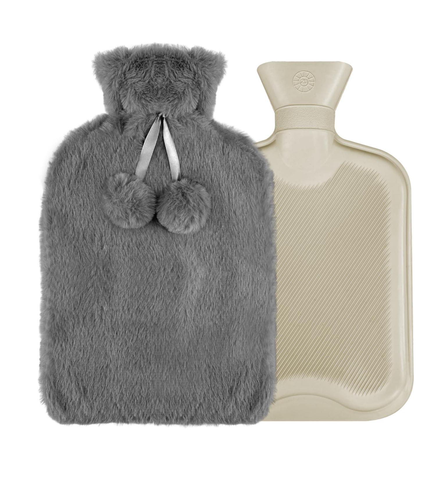 Jsdoin 2L Hot Water Bottle with Soft Fleece Cover - Pain Relief for Hand, Feet, Neck & Shoulders - Buy Online on GoSupps.com