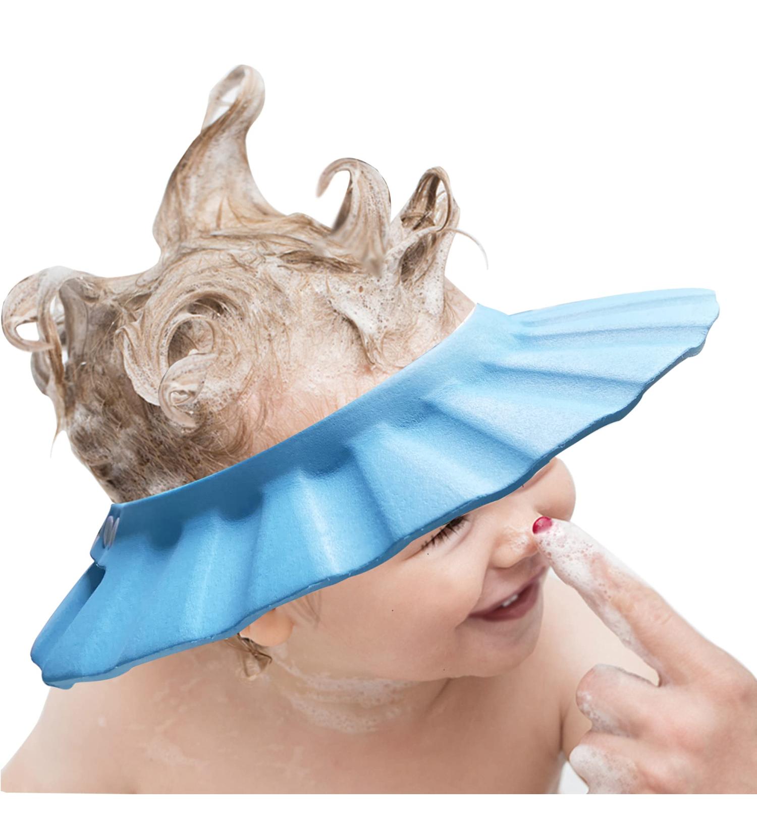 Adjustable Baby Shower Cap for Hair Washing & Bathing Protection - Blue - Buy Online on GoSupps.com