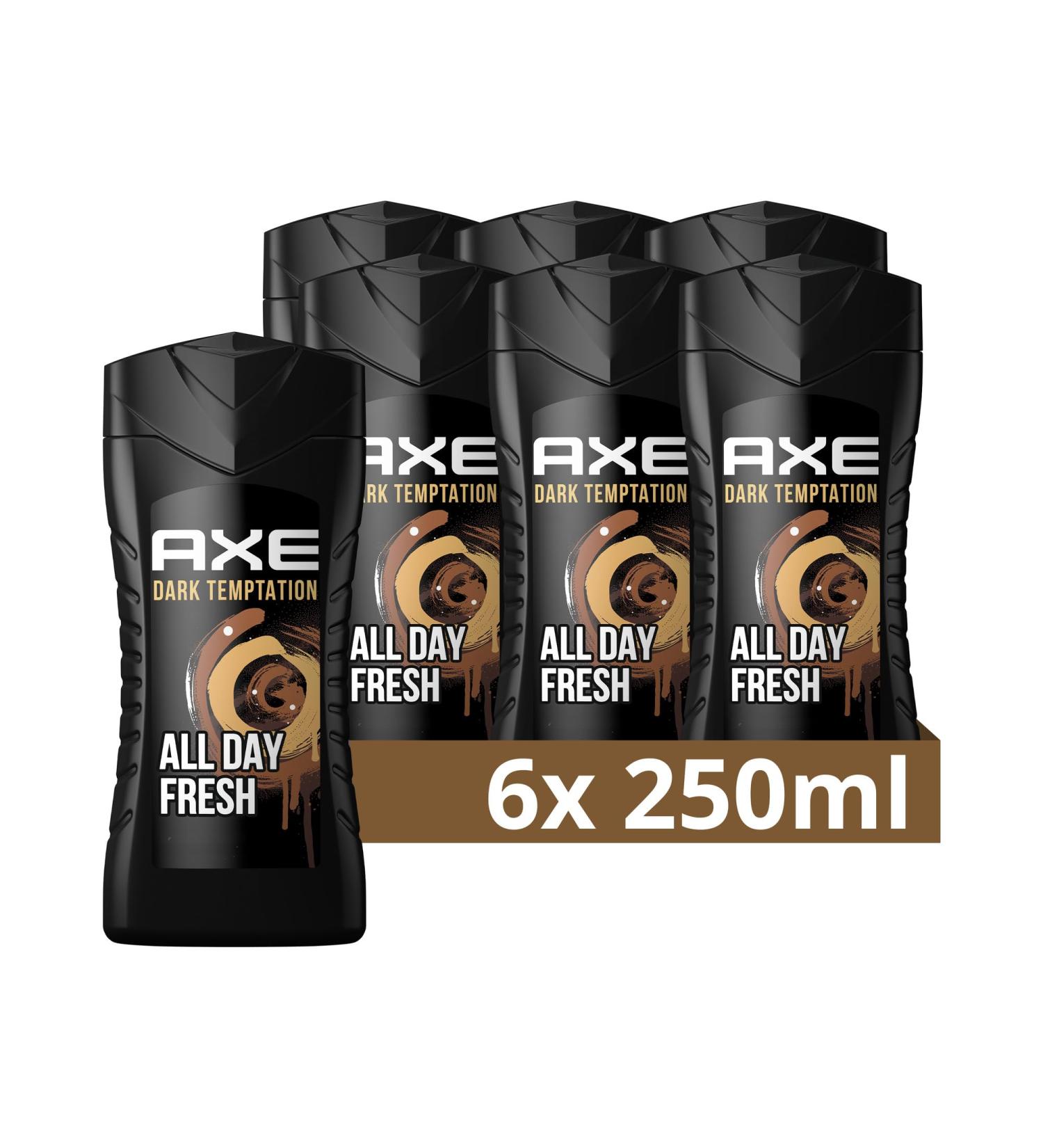 AX 3-in-1 Shower Gel & Shampoo - Dark Textation | All-Day Fresh Fragrance | Dermatologically Tested | 6 x 250 ml | International Shipping - Buy Online on GoSupps.com
