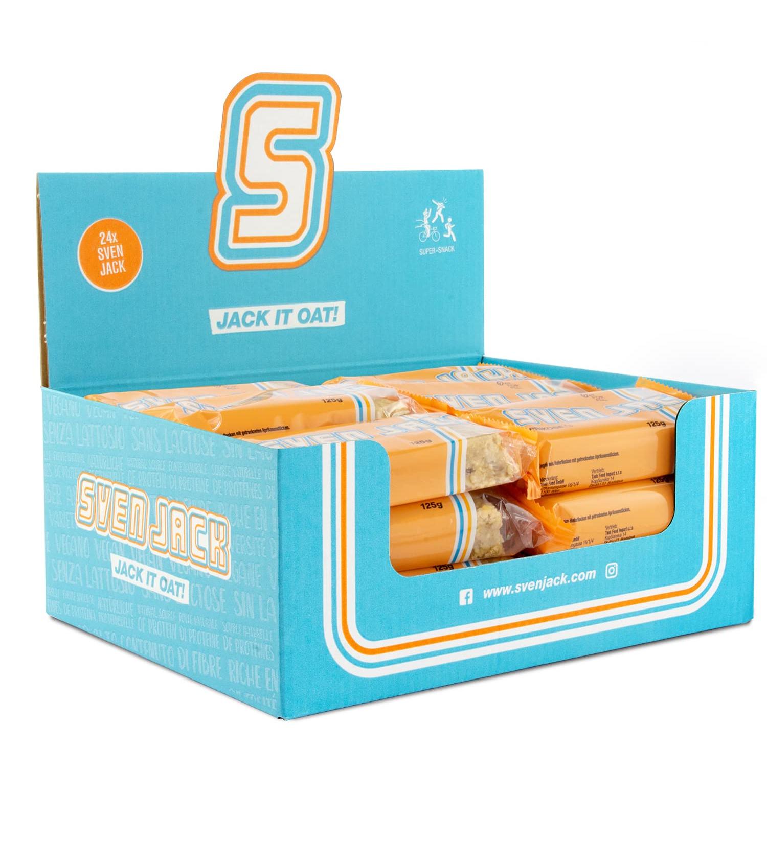 Sven Jack Energy Cake - Apricot 36x125g | Low Sugar Fitness Bars - Oatmeal Long-Chain Carbohydrates for Endurance & Energy - Buy Online on GoSupps.com
