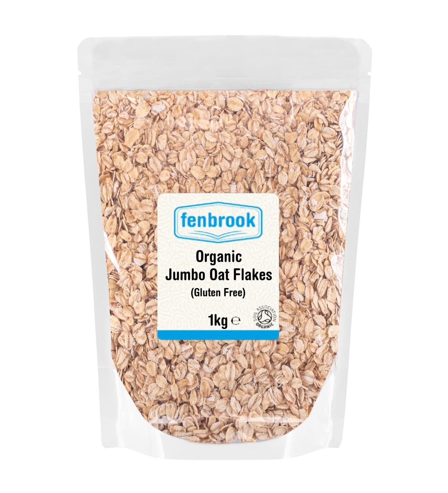 Certified Organic Gluten-Free Jumbo Oat Flakes (1kg) by Fenbrook Organic - Buy Online on GoSupps.com