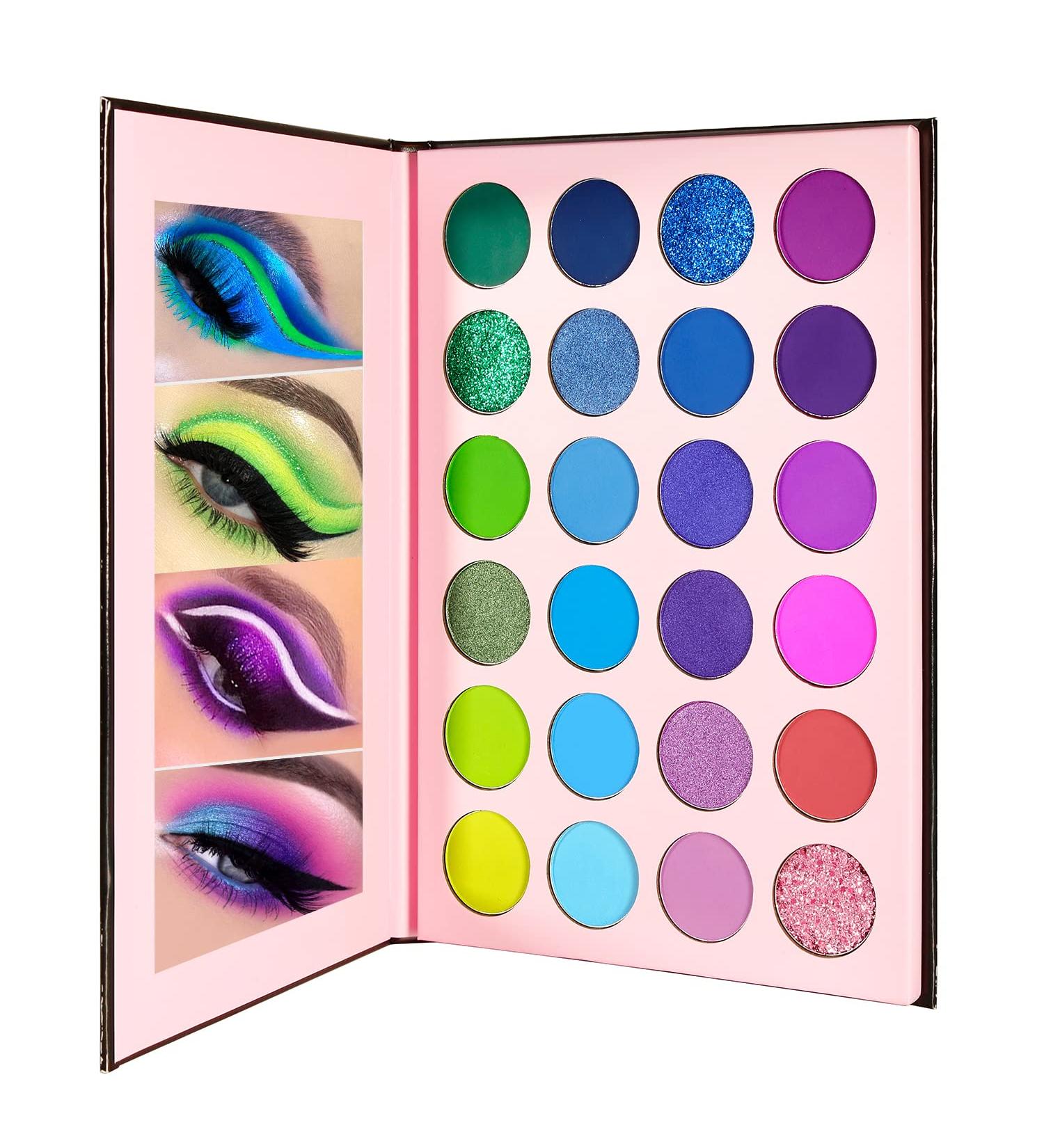 DE LANCI 24 Colors High Pigmented Eyeshadow Palette - Matte, Shimmer, Glitter - Waterproof & Longlasting - Ideal for Green, Blue, Hazel Eyes - Buy Online on GoSupps.com