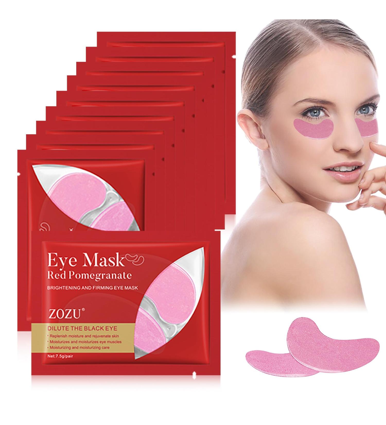 10 Pairs Crystal Collagen Under Eye Patches Hydrating Under Eye Gel Pad Under Eye Treatment Mask for Dark Circles Puffy Eyes Anti Wrinkle Fine Lines Skincare for Women and Men (Pomegranate) - Buy Online on GoSupps.com
