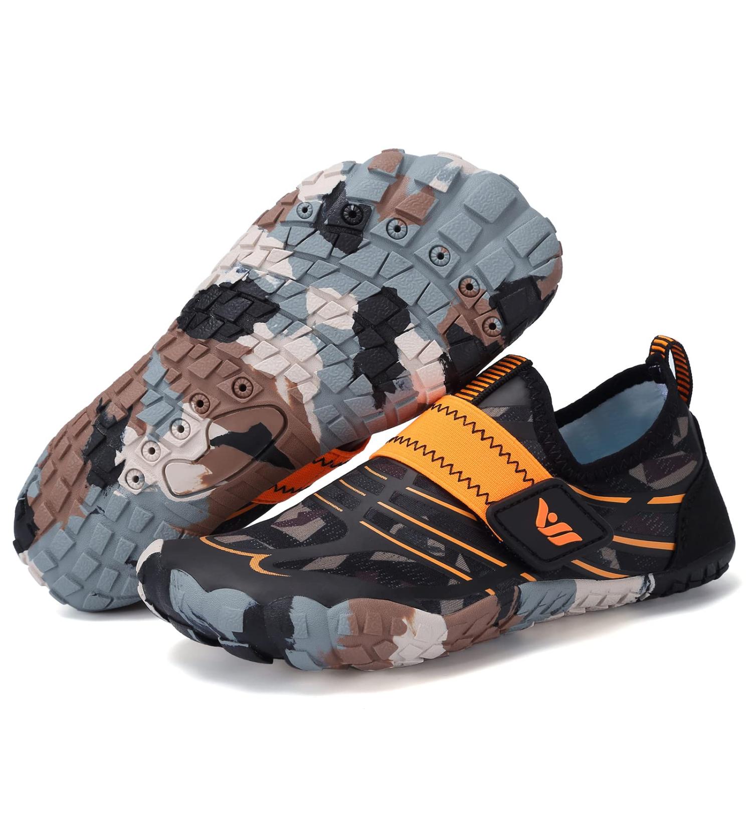 CIOR Kids Water Shoes | Aqua Athletic Sneakers for Boys & Girls | Lightweight Sport Shoes (Toddler/Little/Big Kid) - Size 10.5 Little Kid | Brown - Buy Online on GoSupps.com