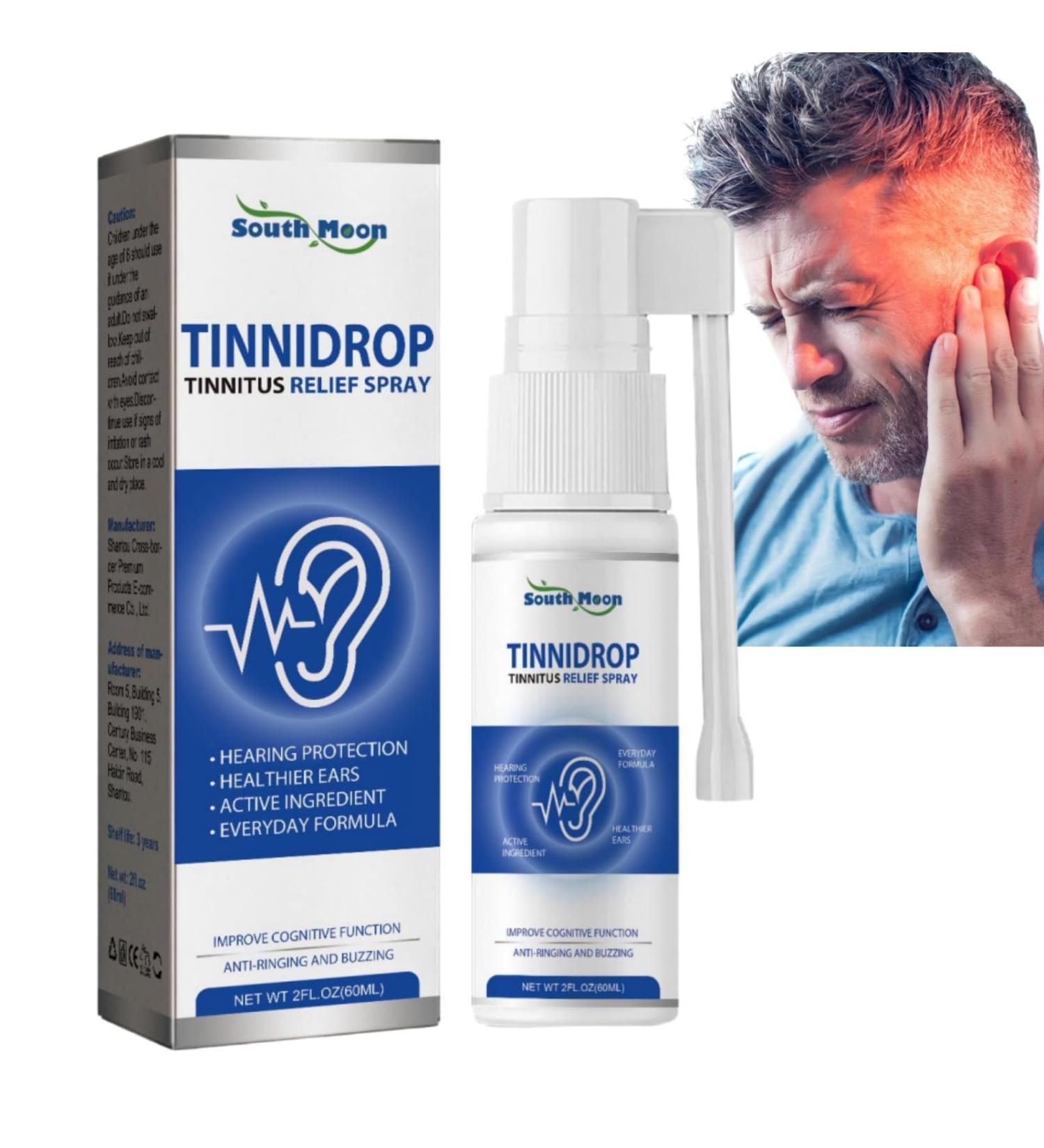 Tinnidrop Tinnitus Relief Spray Ear Tinnitus Sprays Ear Ringing Spray Ear Ringing Treatment Oil Blocked Ears Treatment Ear Drops for Tinnitus Earache Drops Ear Ringing Relieving Ear Noise Spray - Buy Online on GoSupps.com