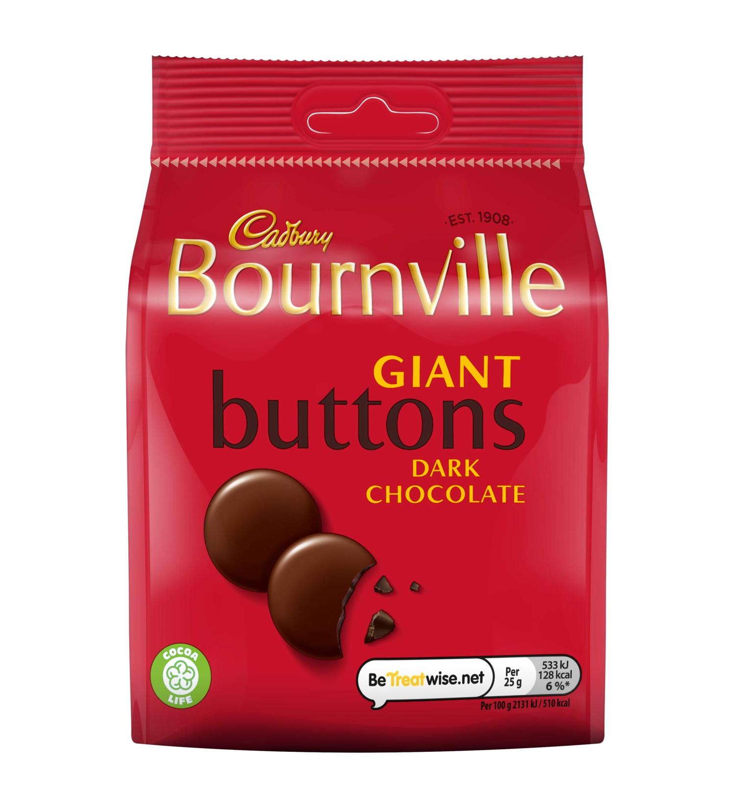  Cadbury Cadbury Bournville Chocolate Button Bag 95g - Buy Online on GoSupps.com