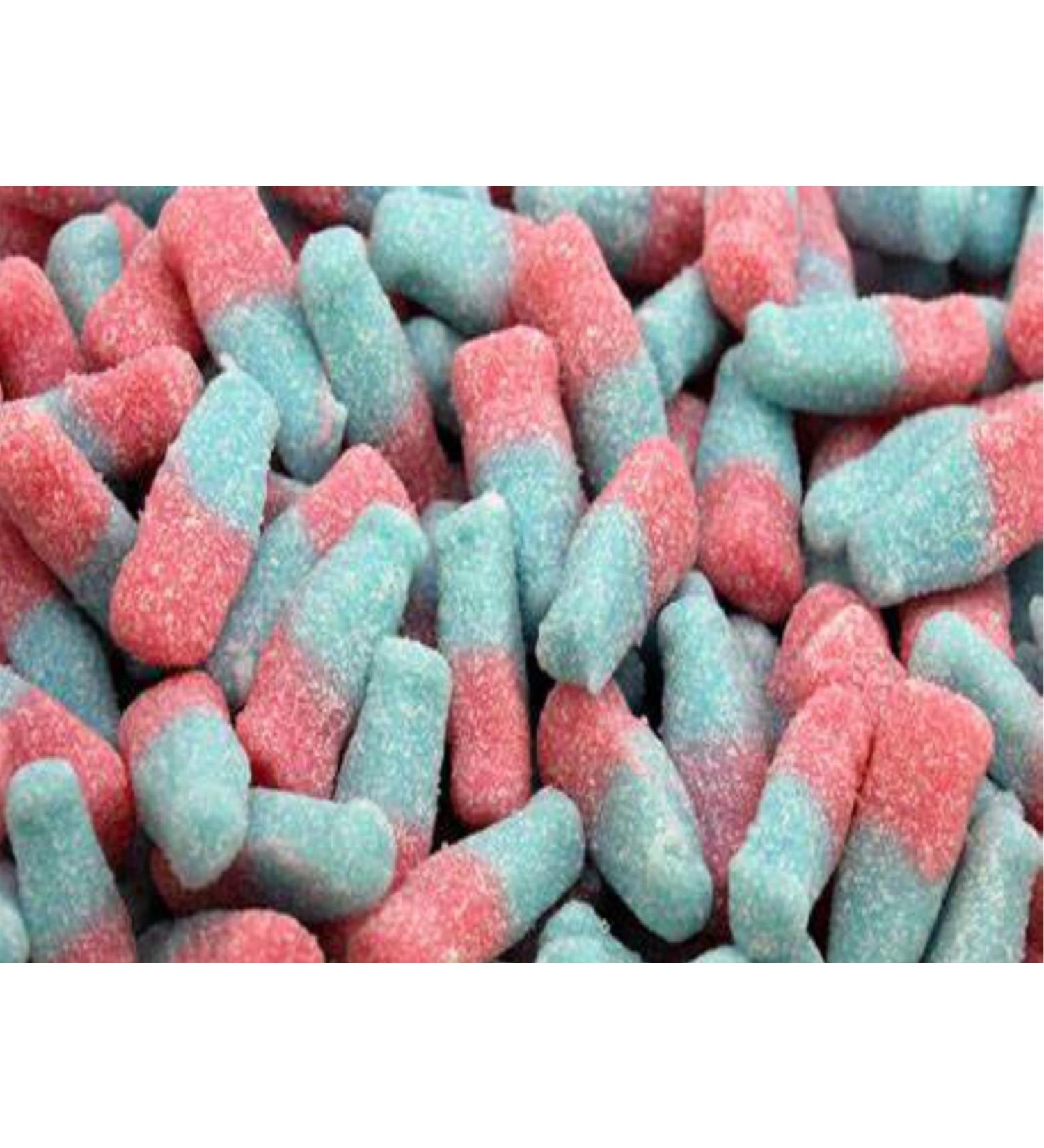 1kg Fizzy Bubblegum Bottle Candy Pick & Mix Sweets Mixed Assortment Gummy Selection Resealable Pouch Share Bag