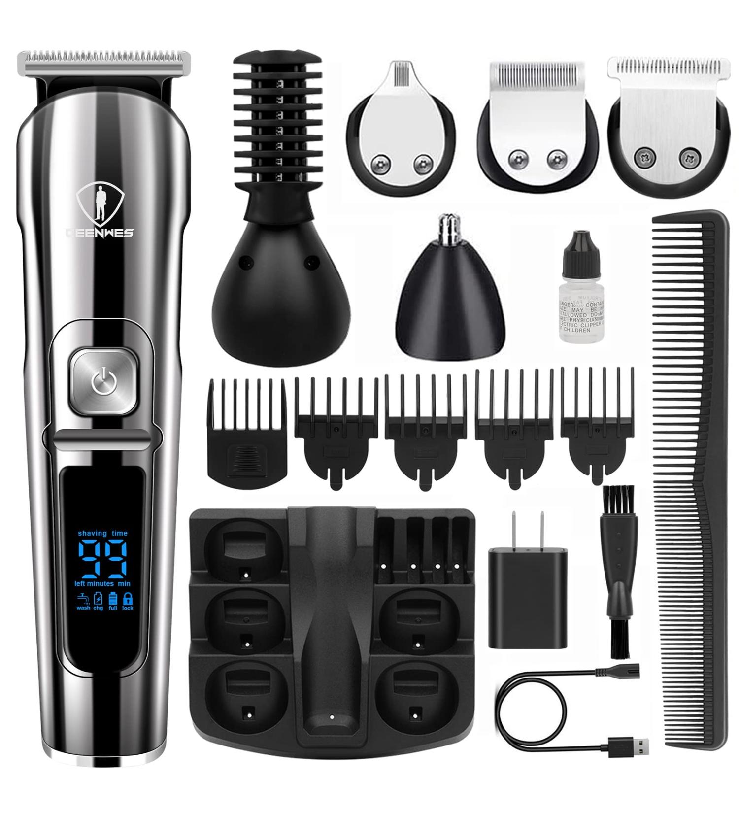 Ceenwes Beard Trimmer & Hair Clippers Kit - Professional Grooming for Men | Cordless, Waterproof, Nose Trimmer | Body Gifts - Buy Online on GoSupps.com