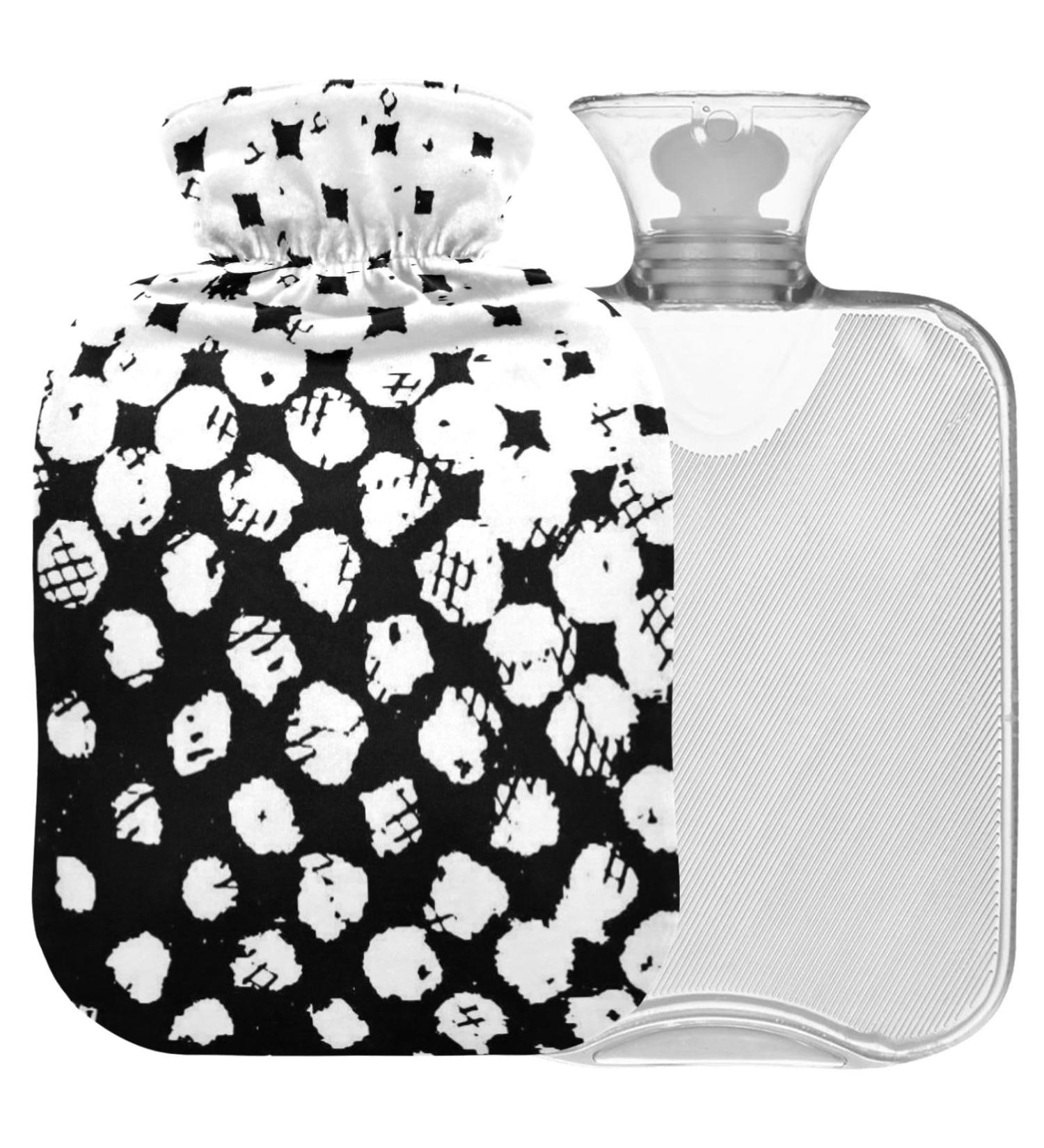 NAANLE 1L Black & White Polka Dot Hot Water Bottle - Transparent Pain Relief & Cold Therapy for Hands & Feet - Buy Online on GoSupps.com